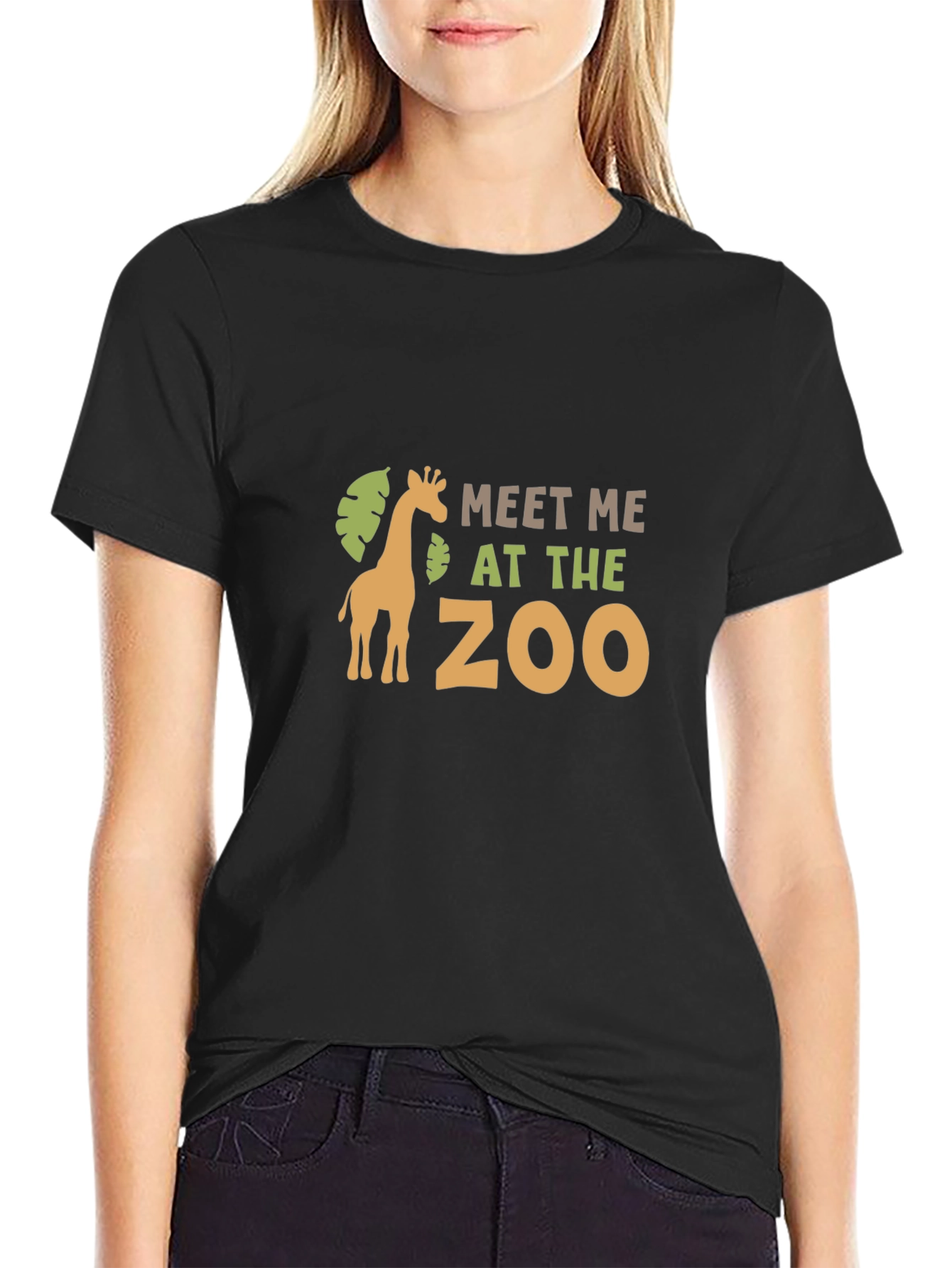 Meet Me at the Zoo Black Graphic T-Shirt