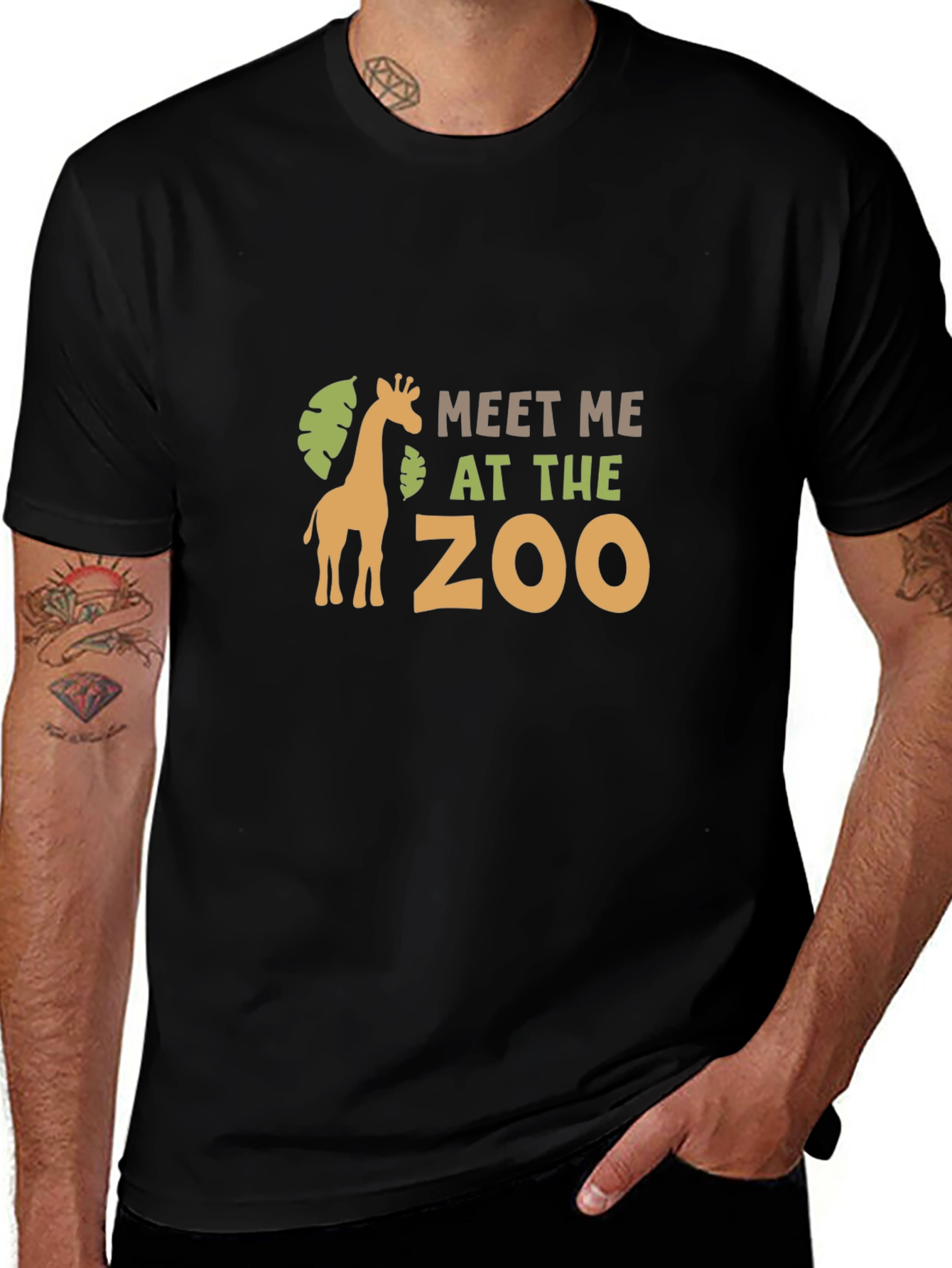 Meet Me at the Zoo Black Graphic T-Shirt