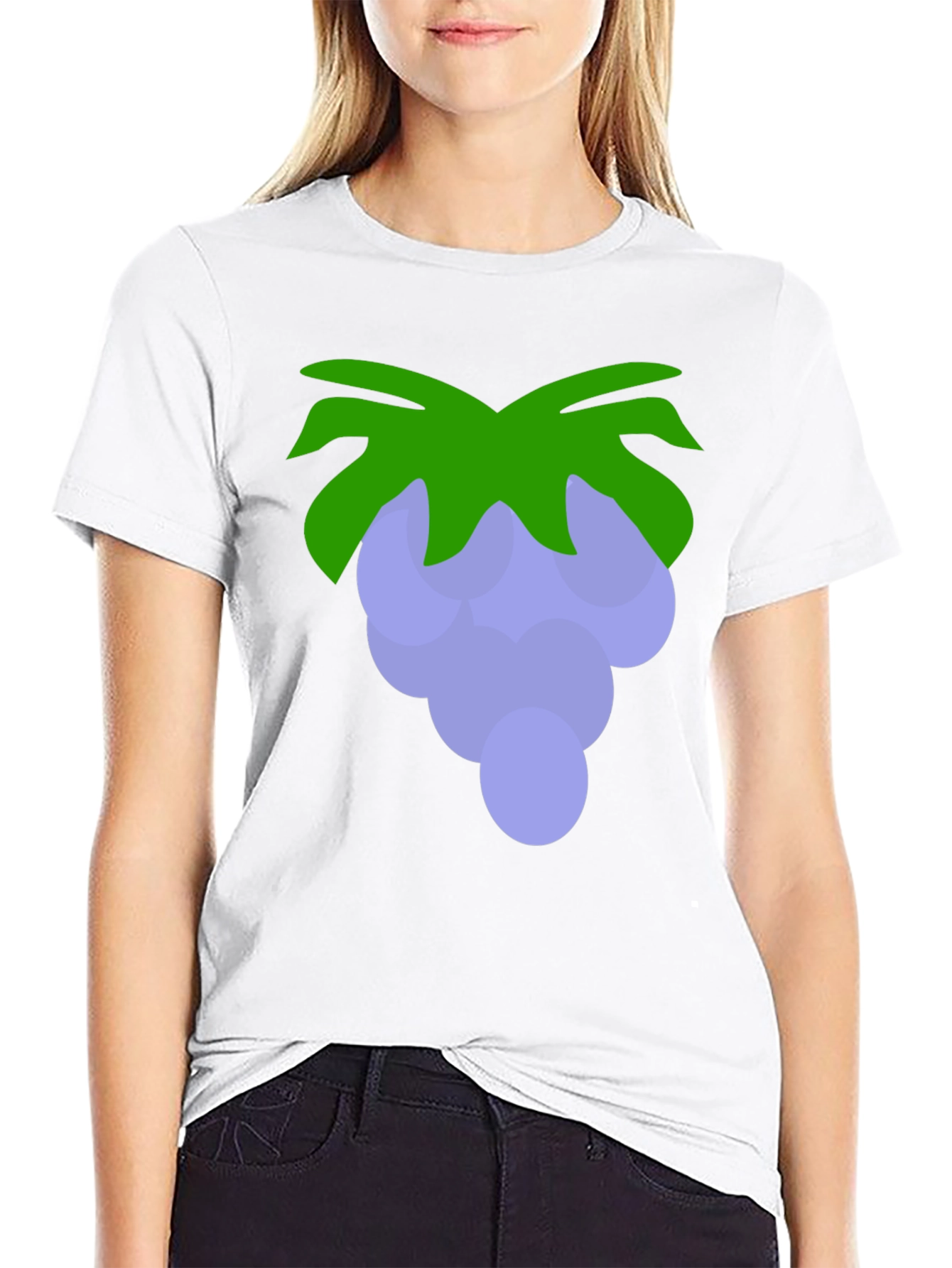 Grape Graphic Print T-Shirt - Black Cotton Tee