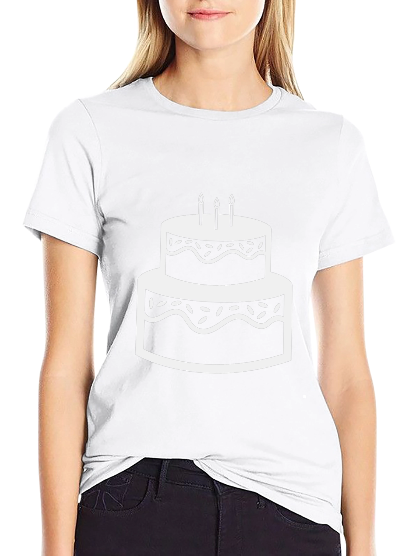 Cake Graphic Black T-Shirt Birthday Party Tee