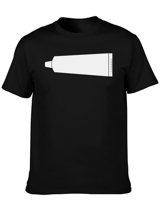 Funny Toothpaste Tube Graphic Tee - Black Cotton T-Shirt