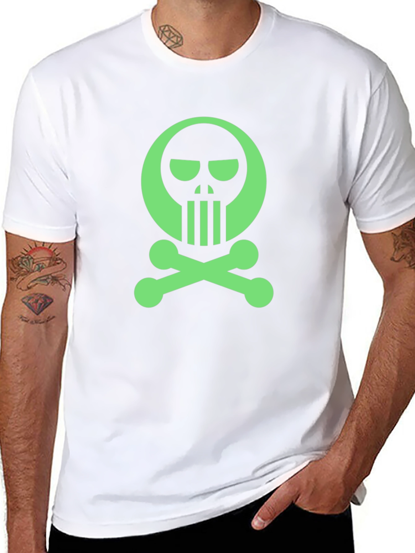 Skull & Crossbones Graphic Tee - Mens Black T-Shirt