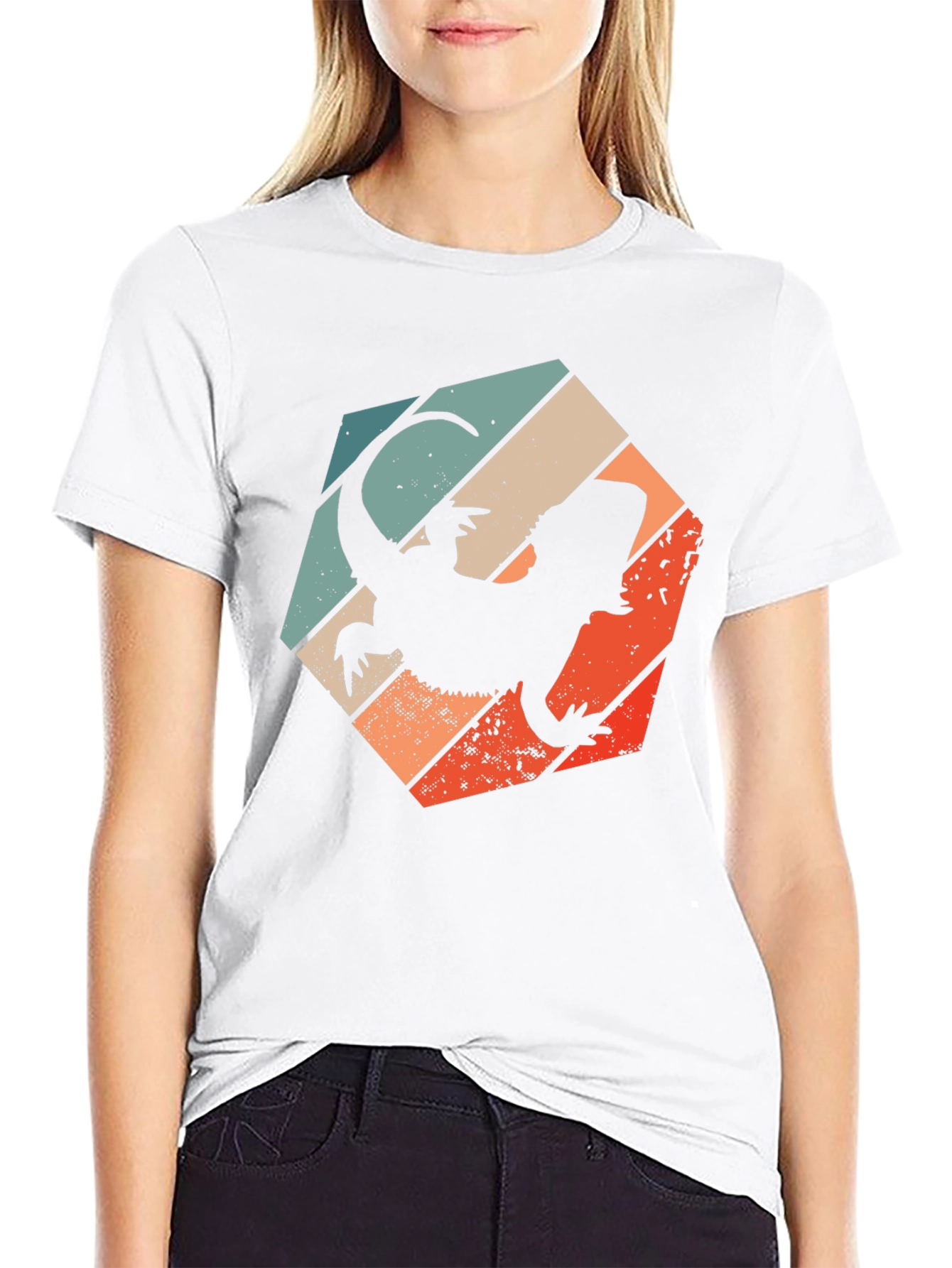 Retro Bearded Dragon Silhouette T-Shirt