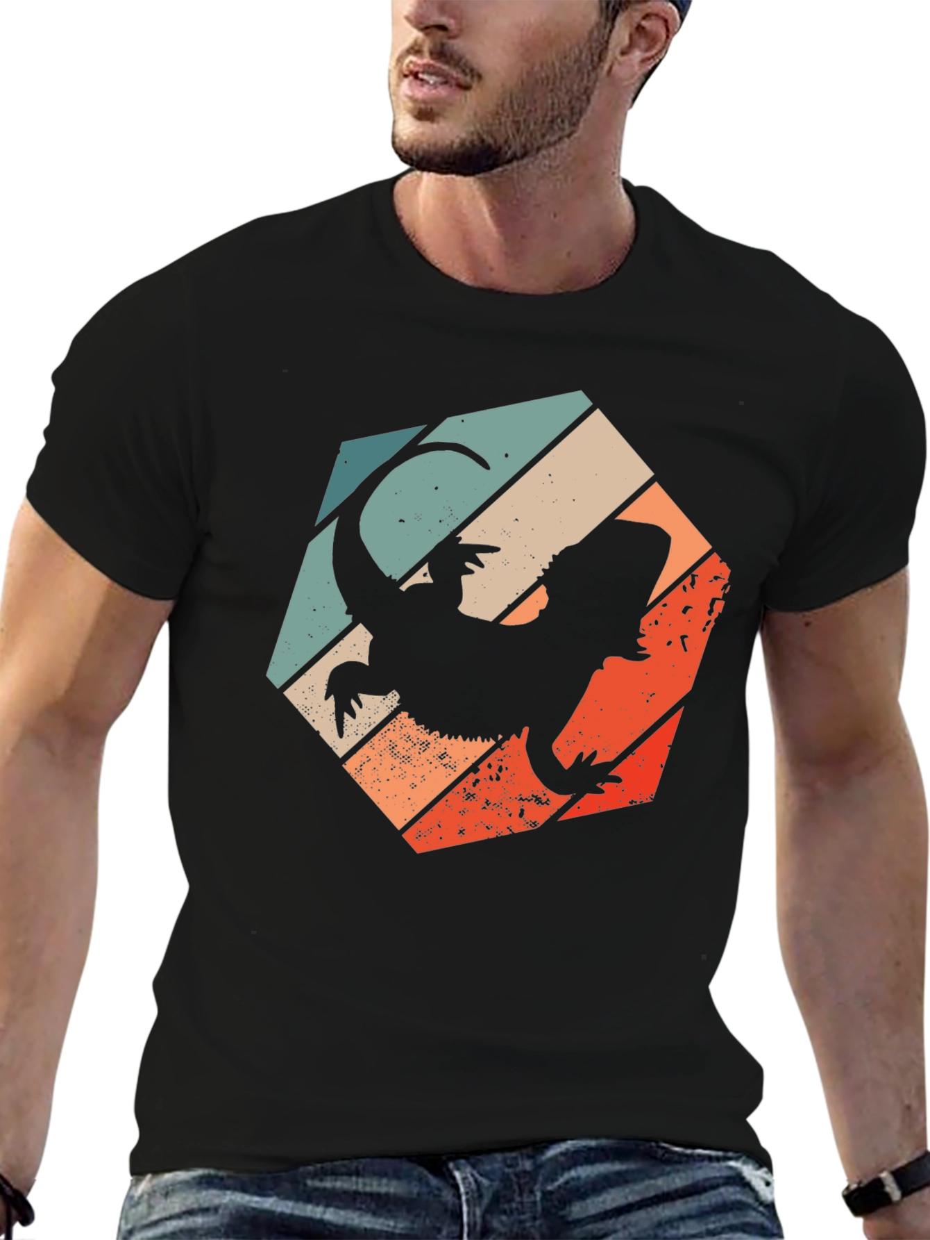 Retro Bearded Dragon Silhouette T-Shirt
