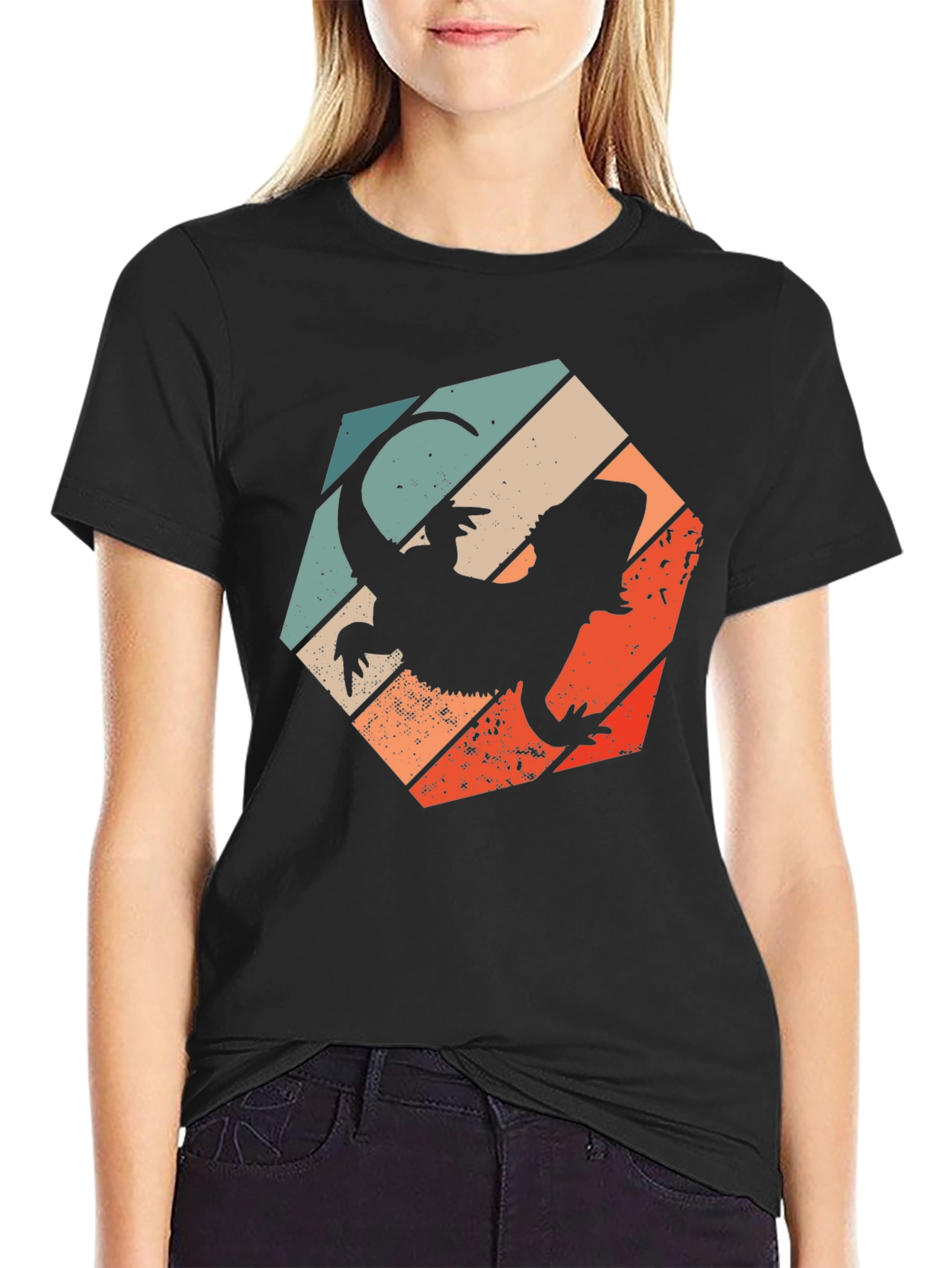 Retro Bearded Dragon Silhouette T-Shirt