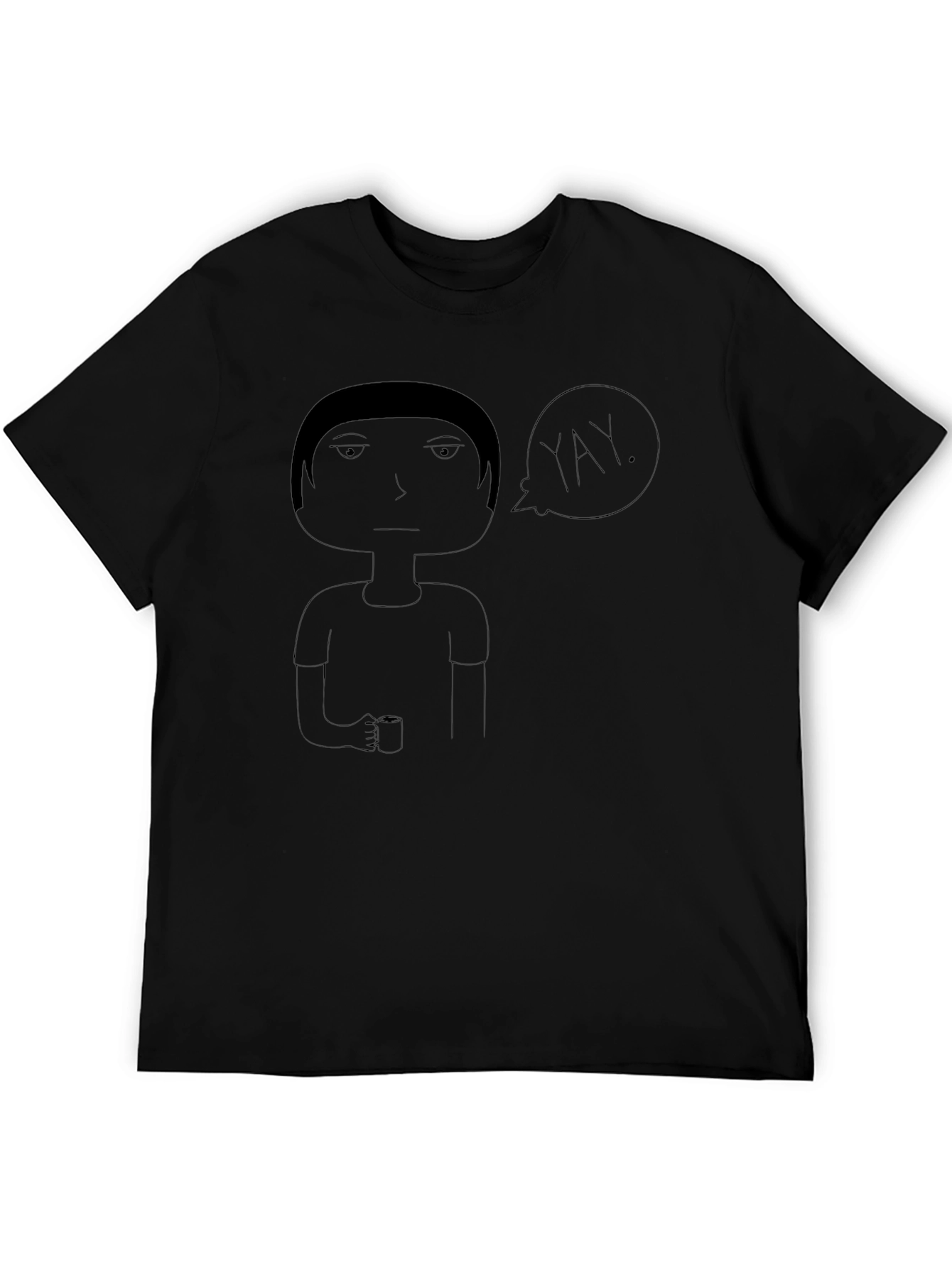Whimsical Yay Graphic Black T-Shirt