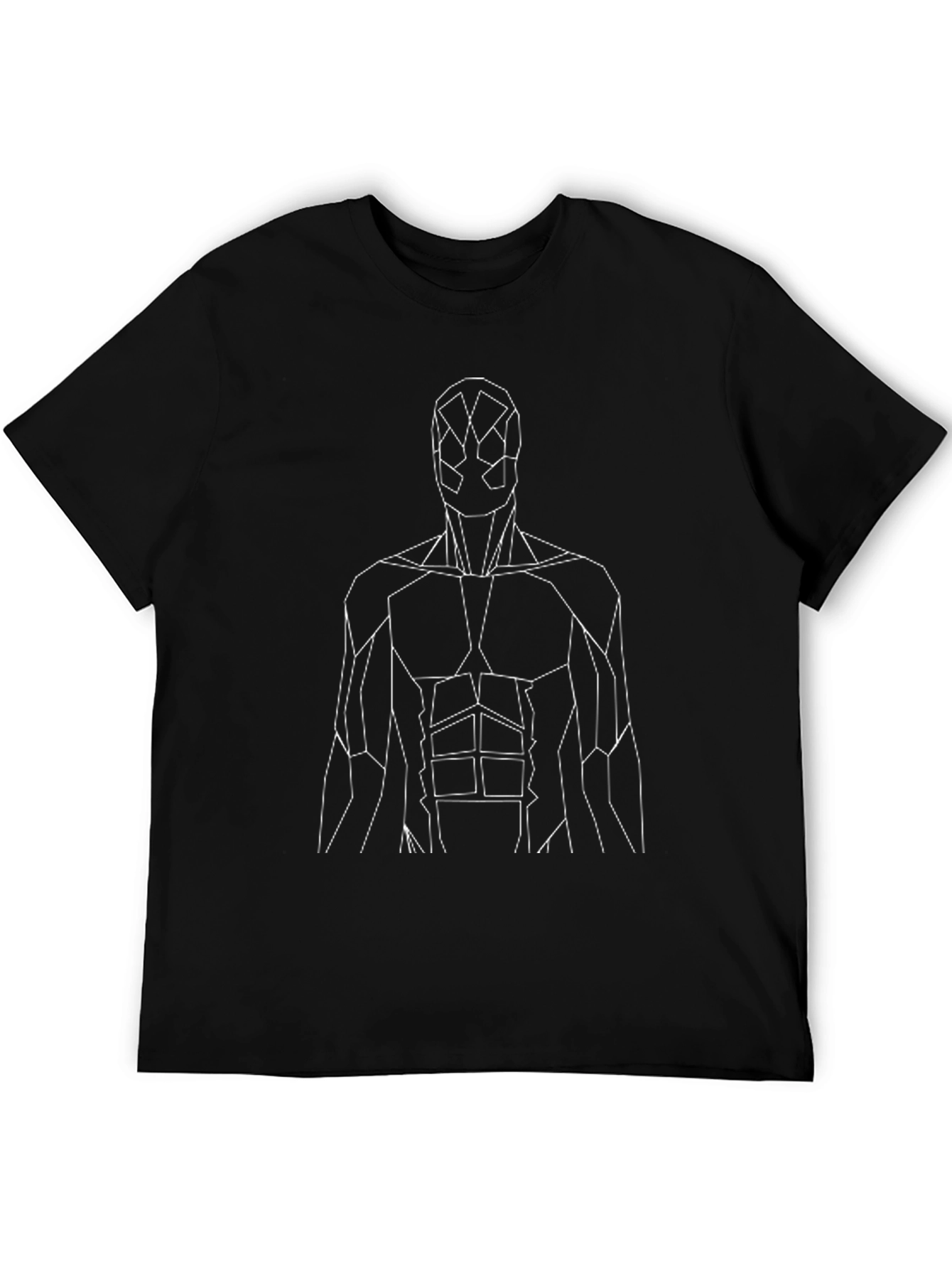 Geometric Superhero Graphic Tee - Black