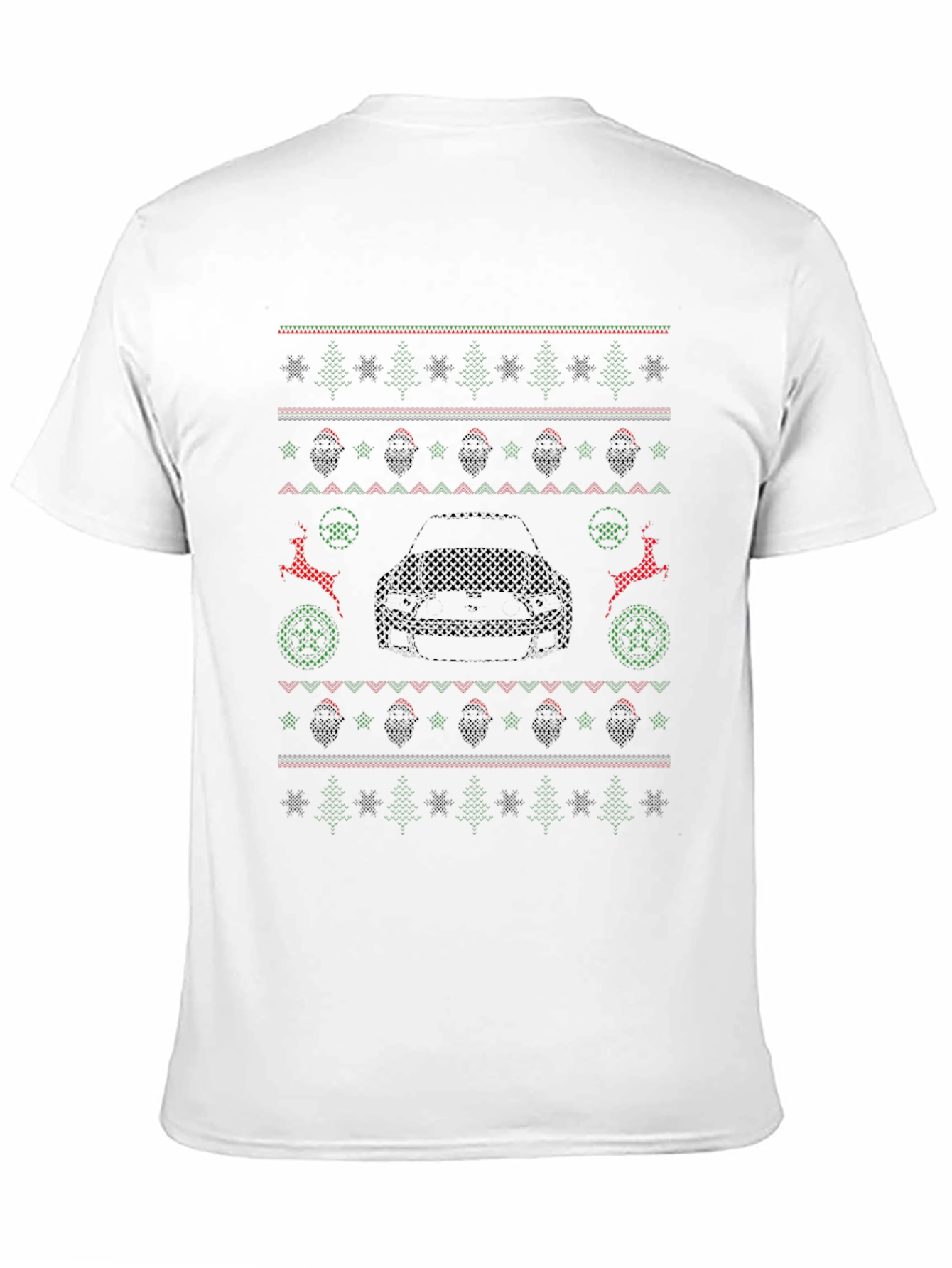 Ugly Christmas Sweater Style Car Graphic Tee