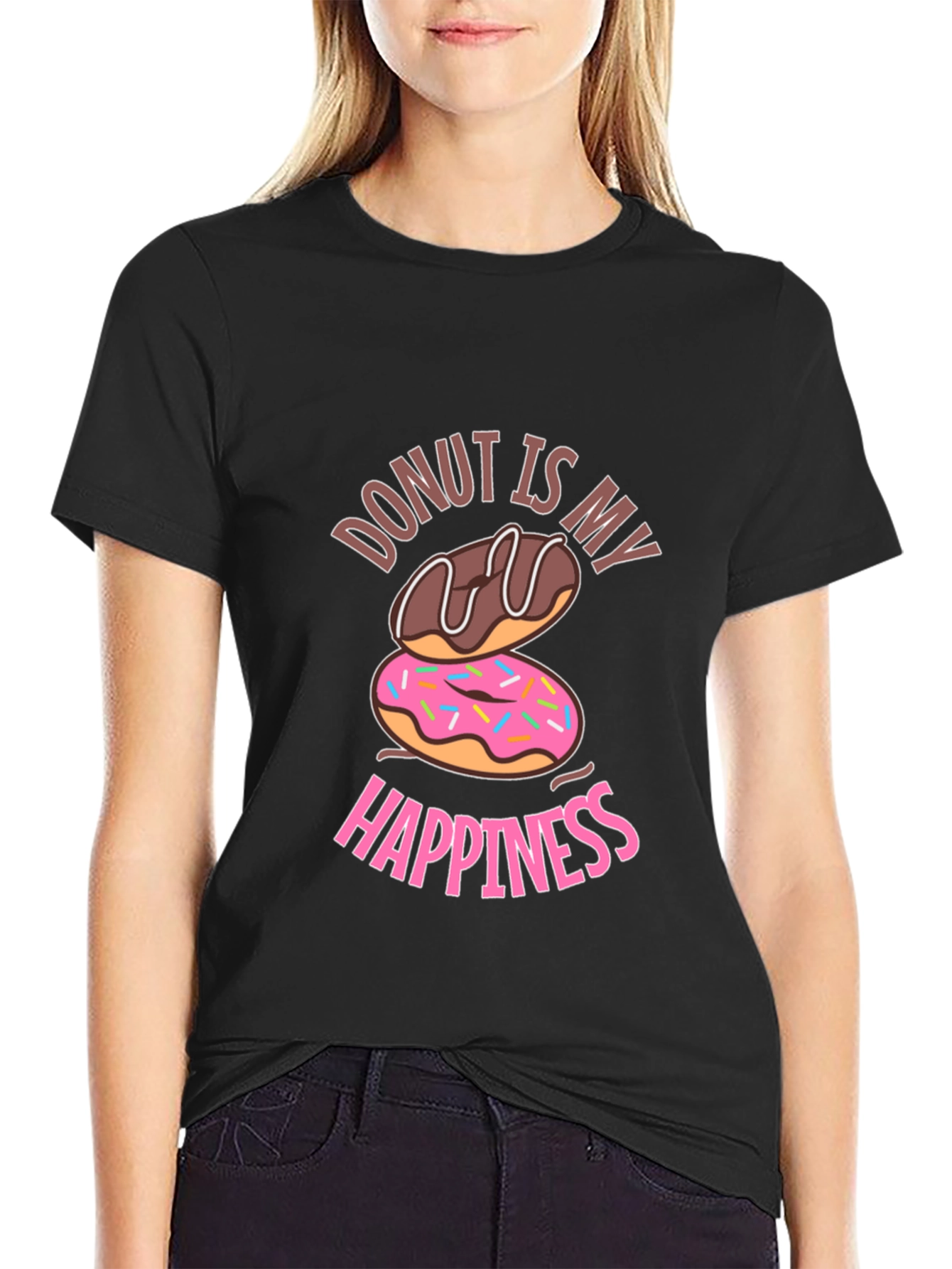 Donut Is My Happiness Graphic T-Shirt