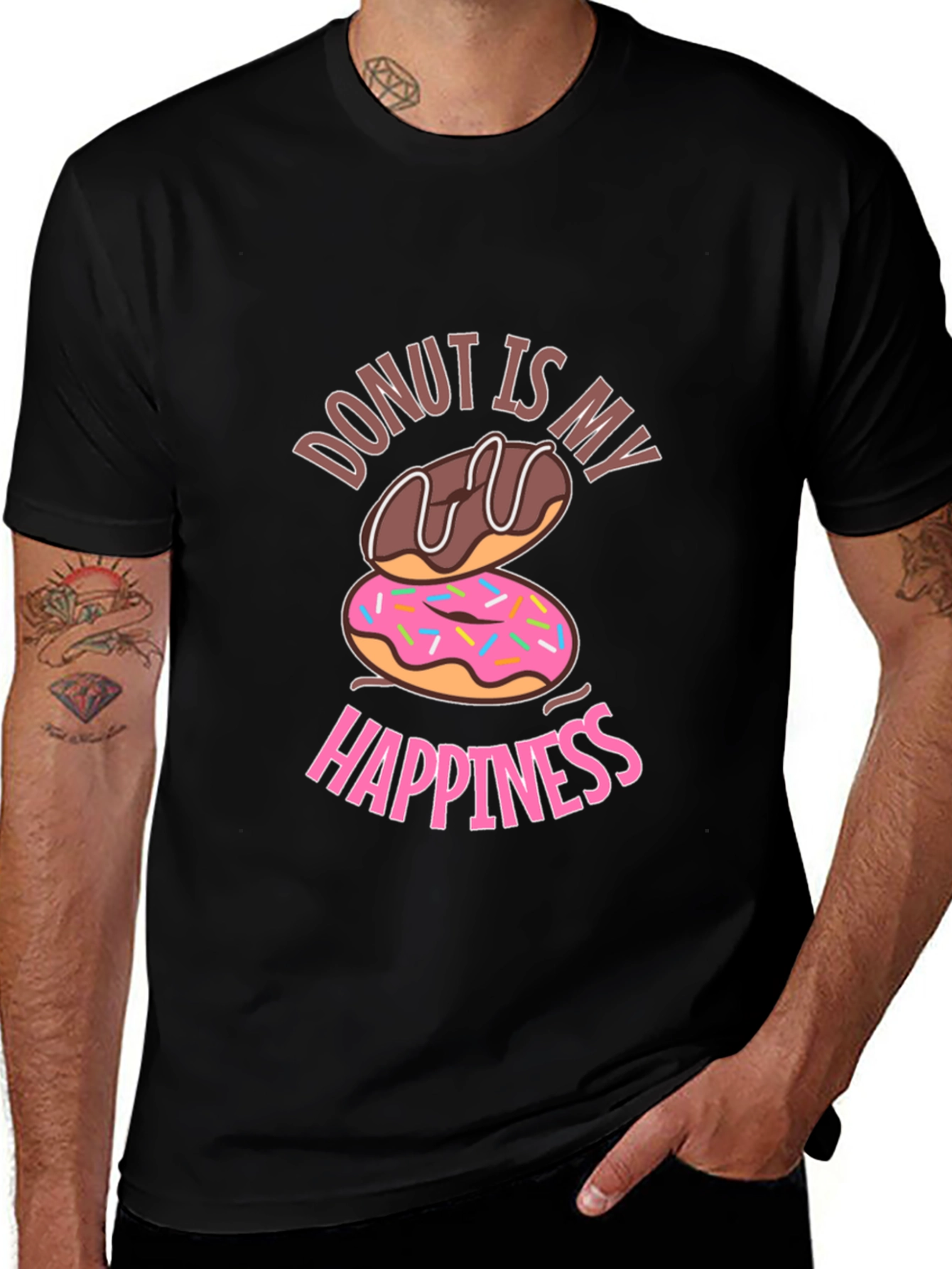 Donut Is My Happiness Graphic T-Shirt