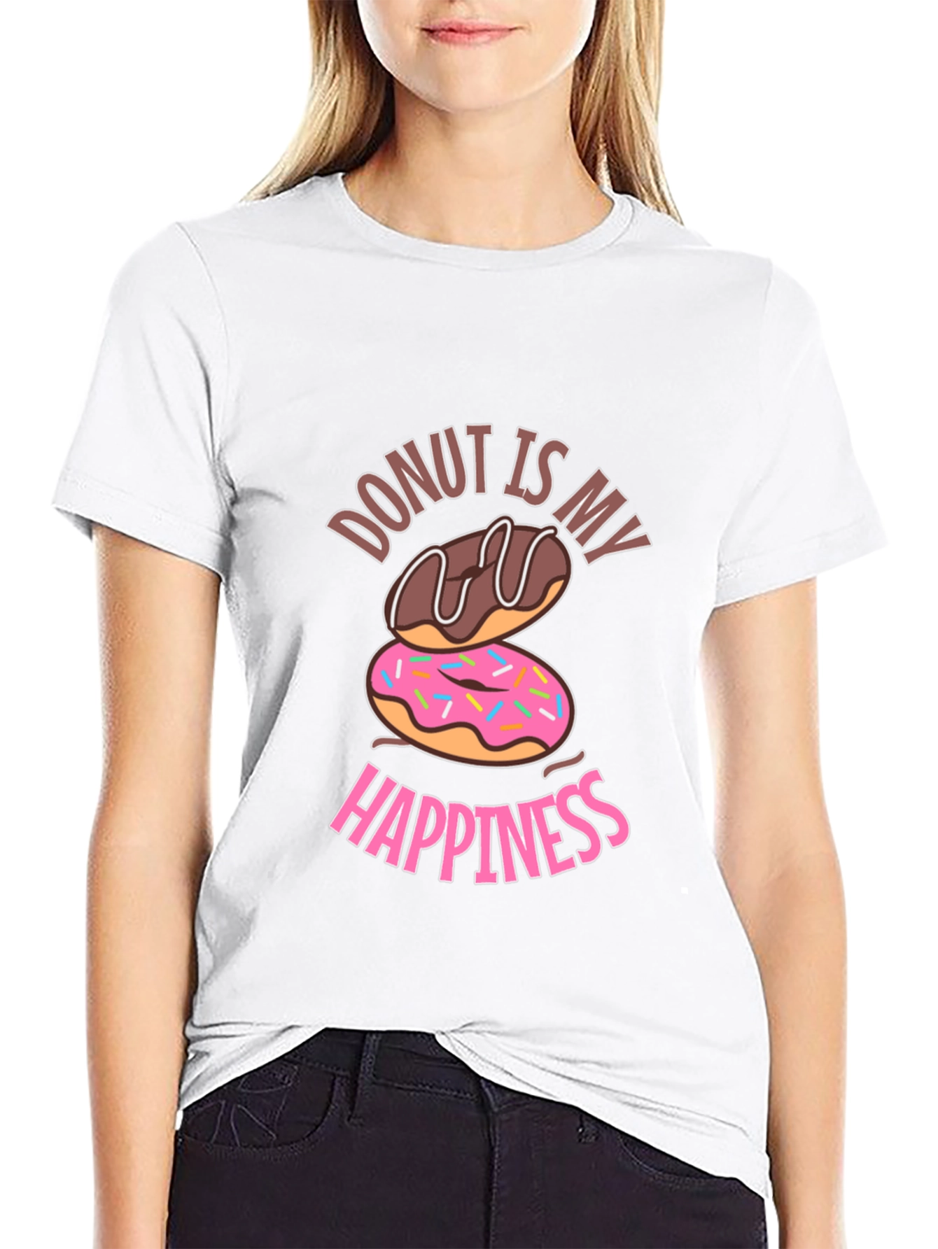 Donut Is My Happiness Graphic T-Shirt