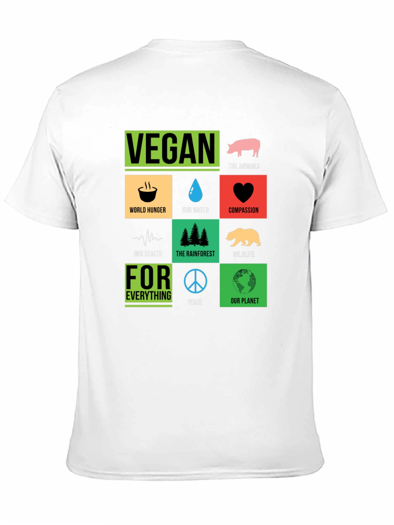 Vegan T-Shirt: Compassion Planet Animals Peace