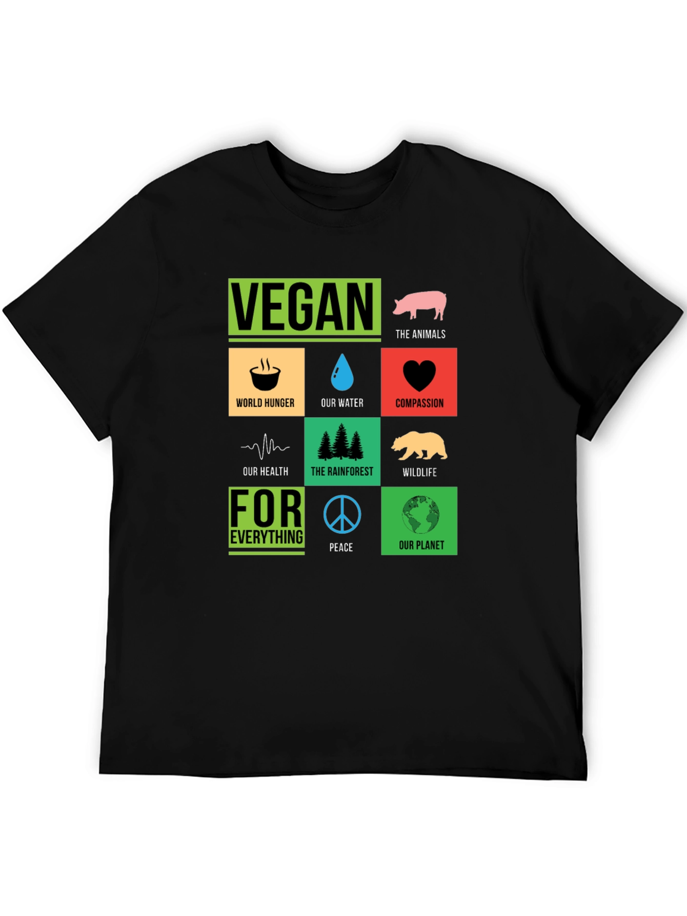 Vegan T-Shirt: Compassion Planet Animals Peace