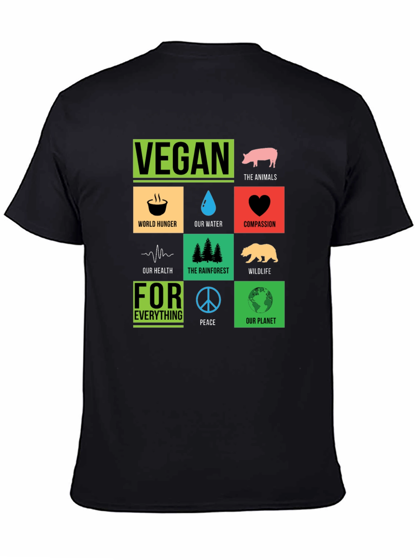 Vegan T-Shirt: Compassion Planet Animals Peace