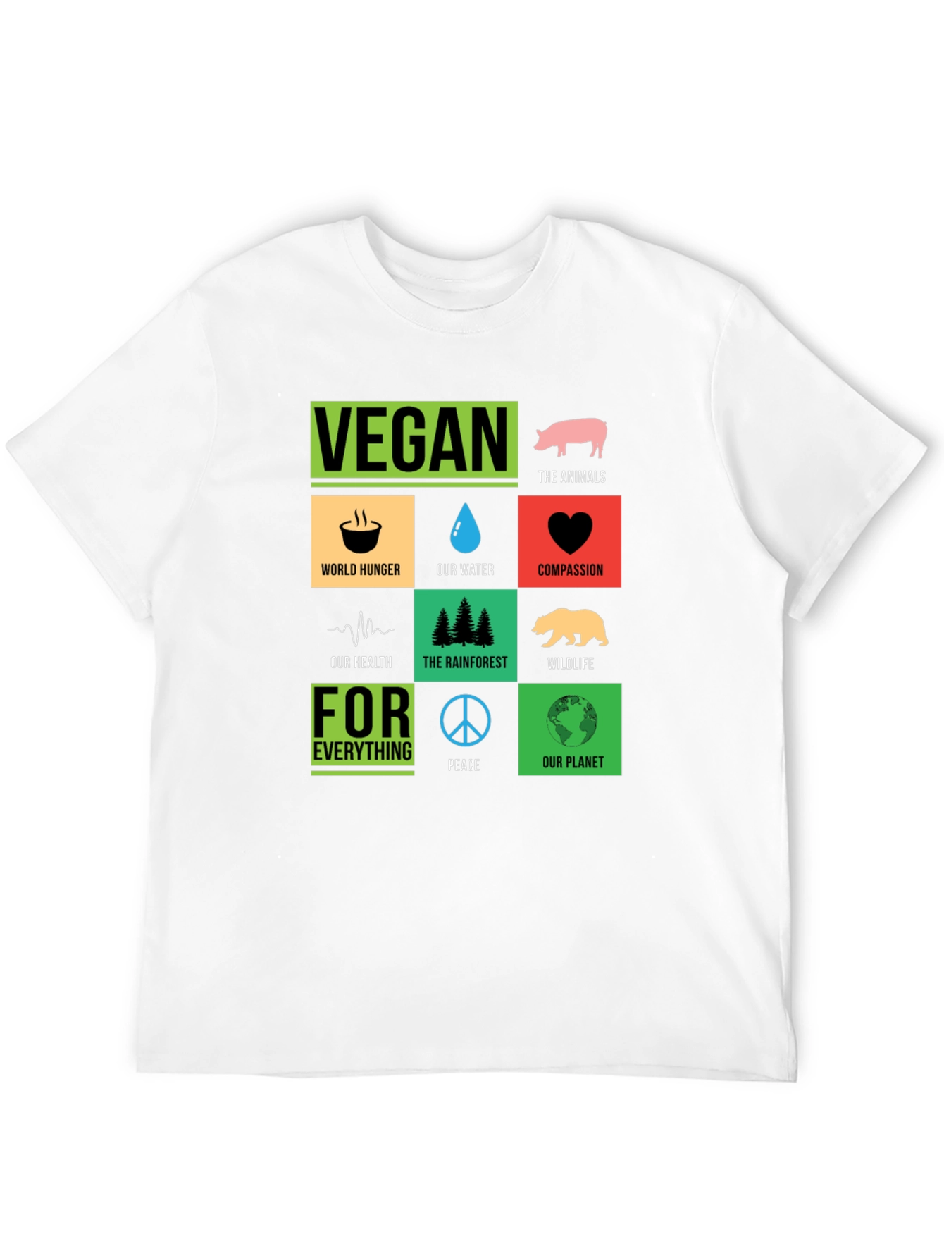 Vegan T-Shirt: Compassion Planet Animals Peace