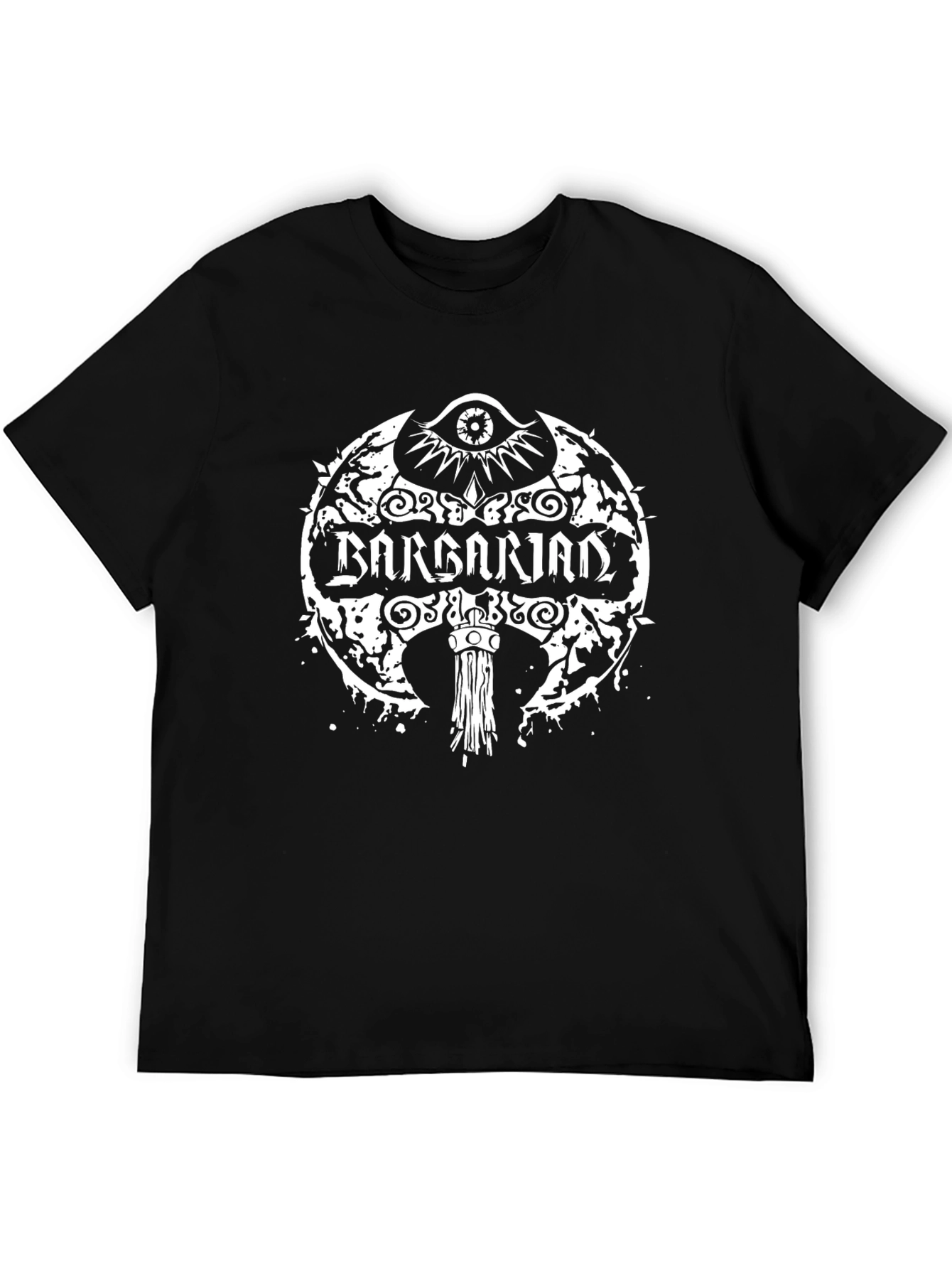 Barbarian Axe Graphic Tee - Black Cotton Shirt