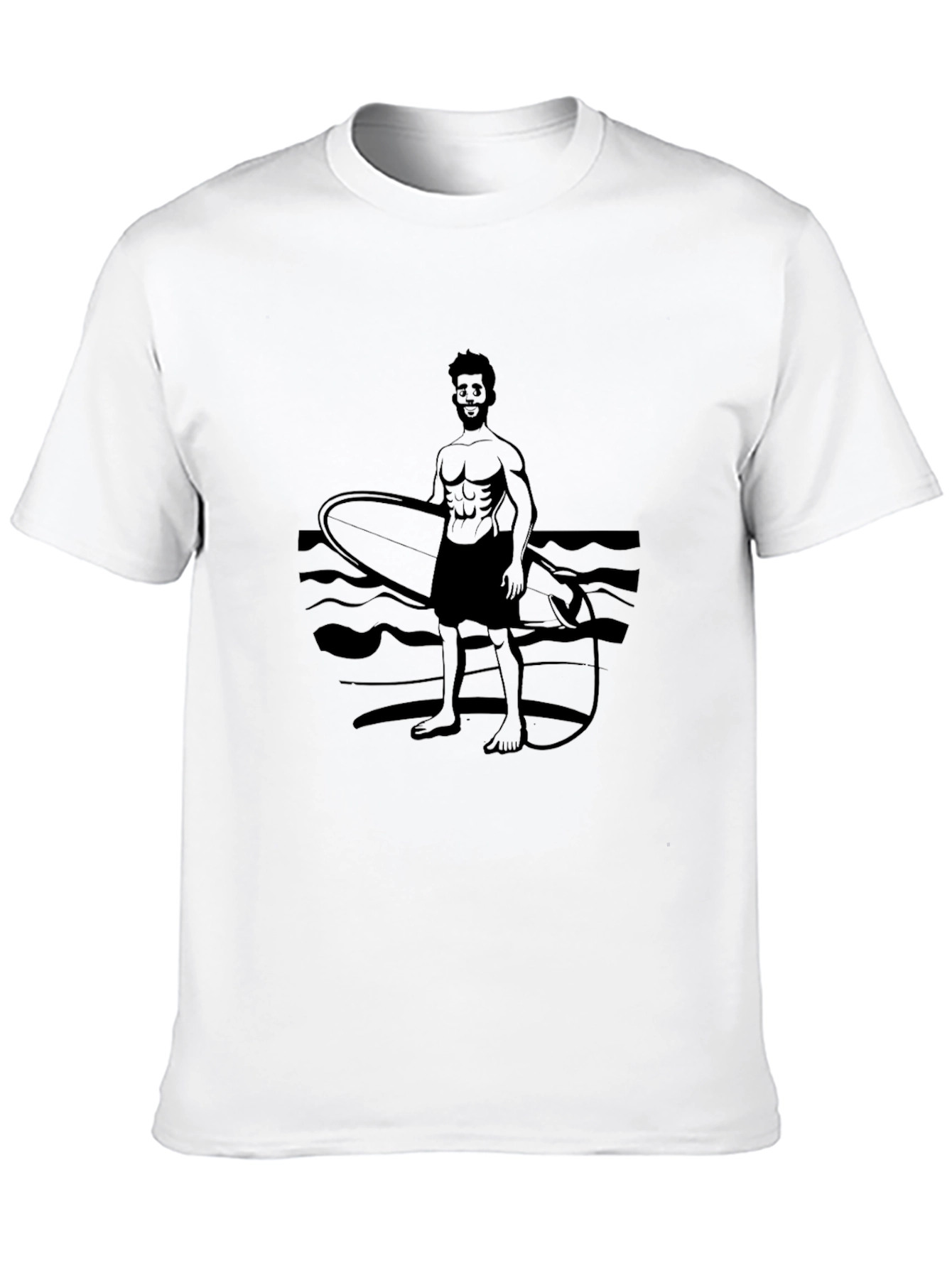 Surfer Graphic Tee - Black Cotton T-Shirt