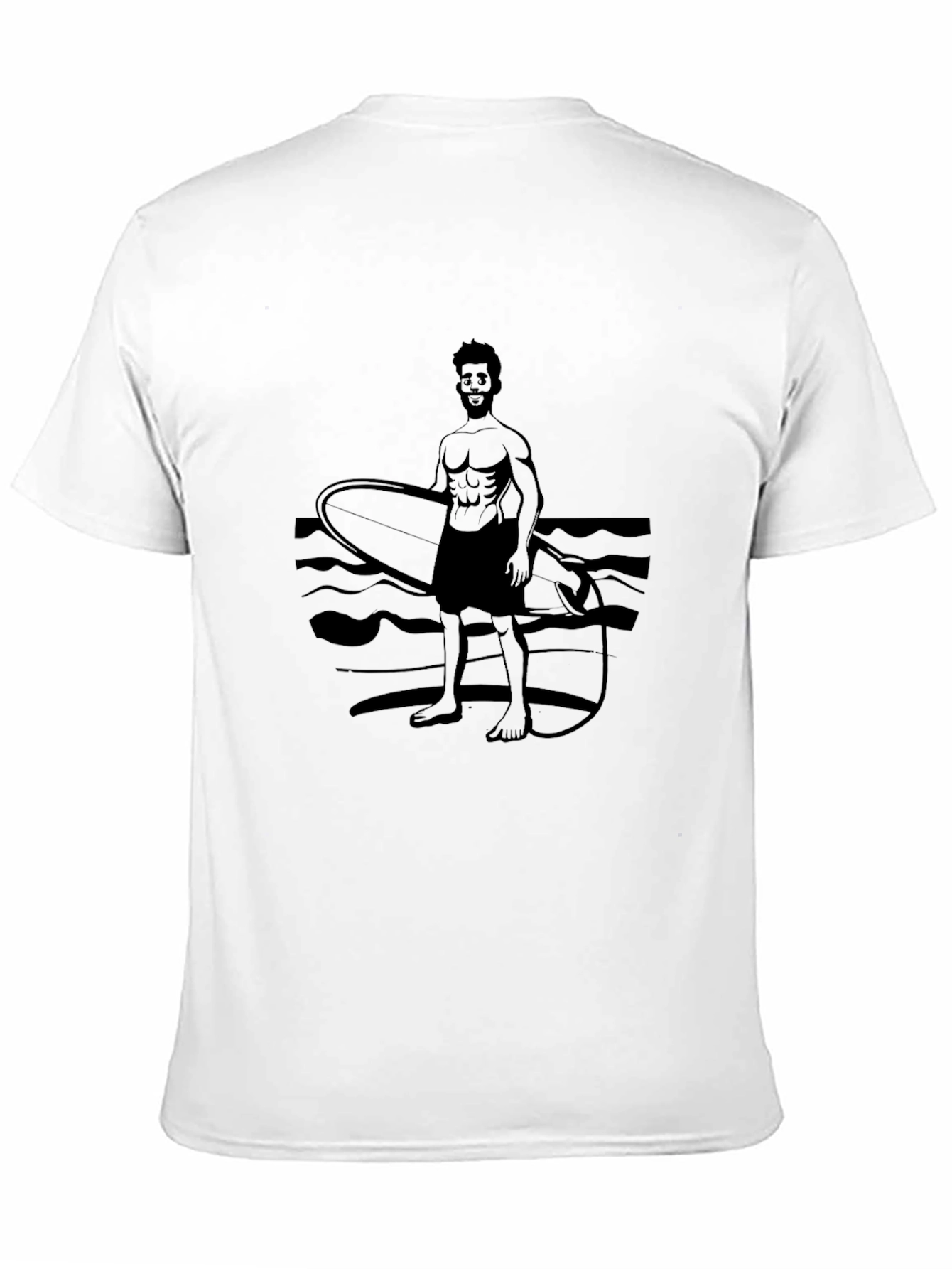 Surfer Graphic Tee - Black Cotton T-Shirt