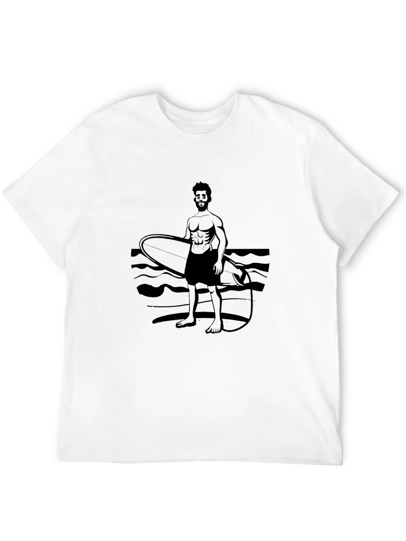 Surfer Graphic Tee - Black Cotton T-Shirt