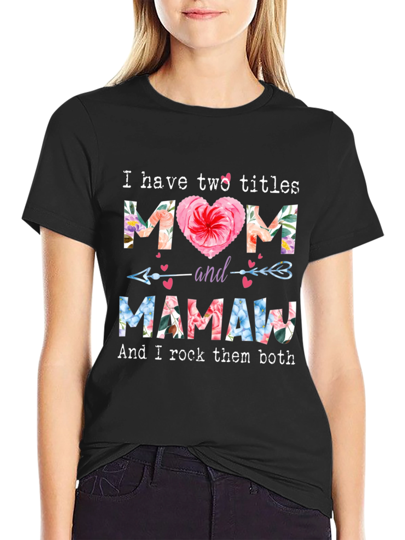 Mom and Mamaw Floral Graphic Tee