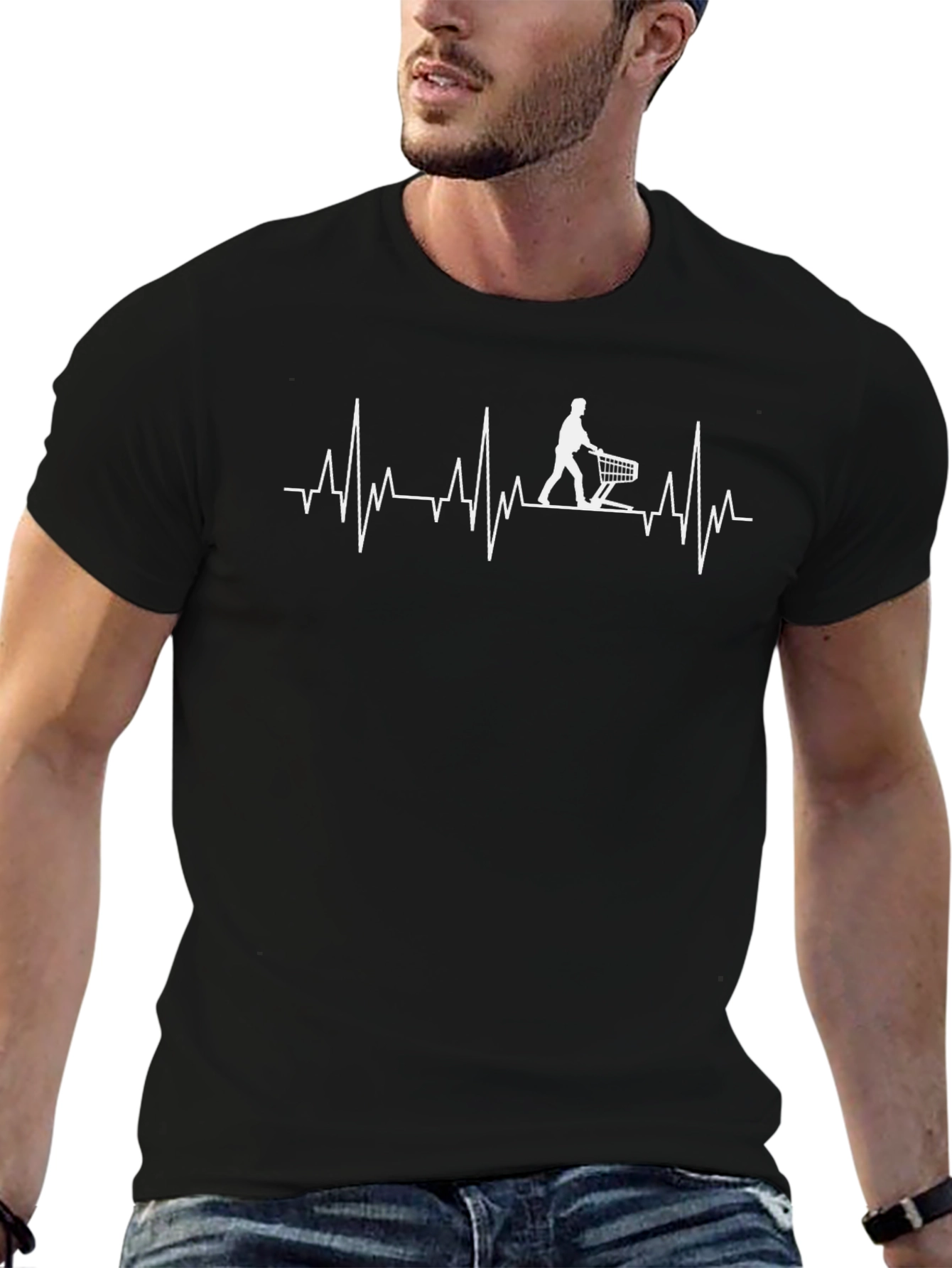 Shopping Cart ECG T-Shirt - Black