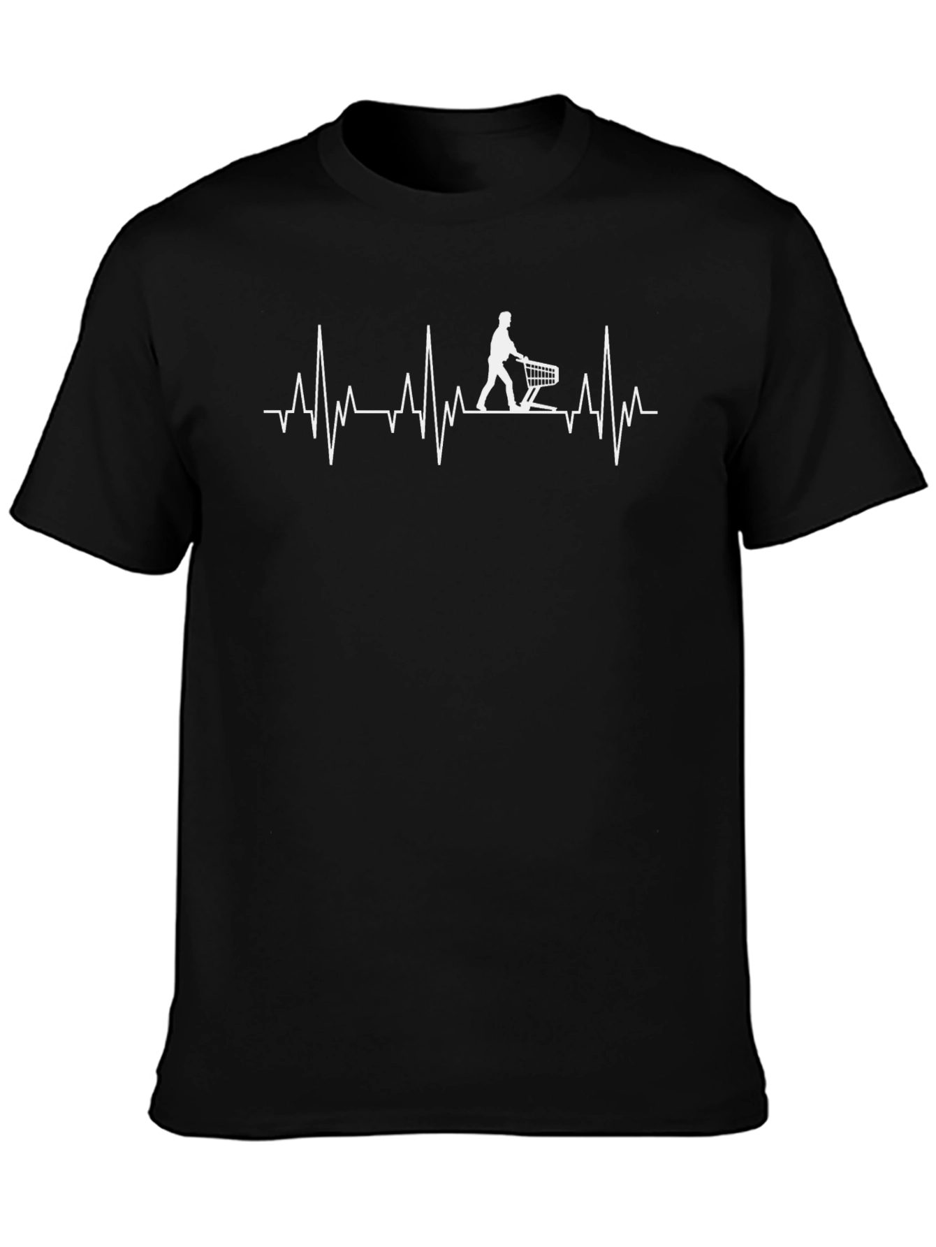 Shopping Cart ECG T-Shirt - Black