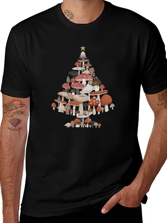 Mushroom Christmas Tree Graphic Tee