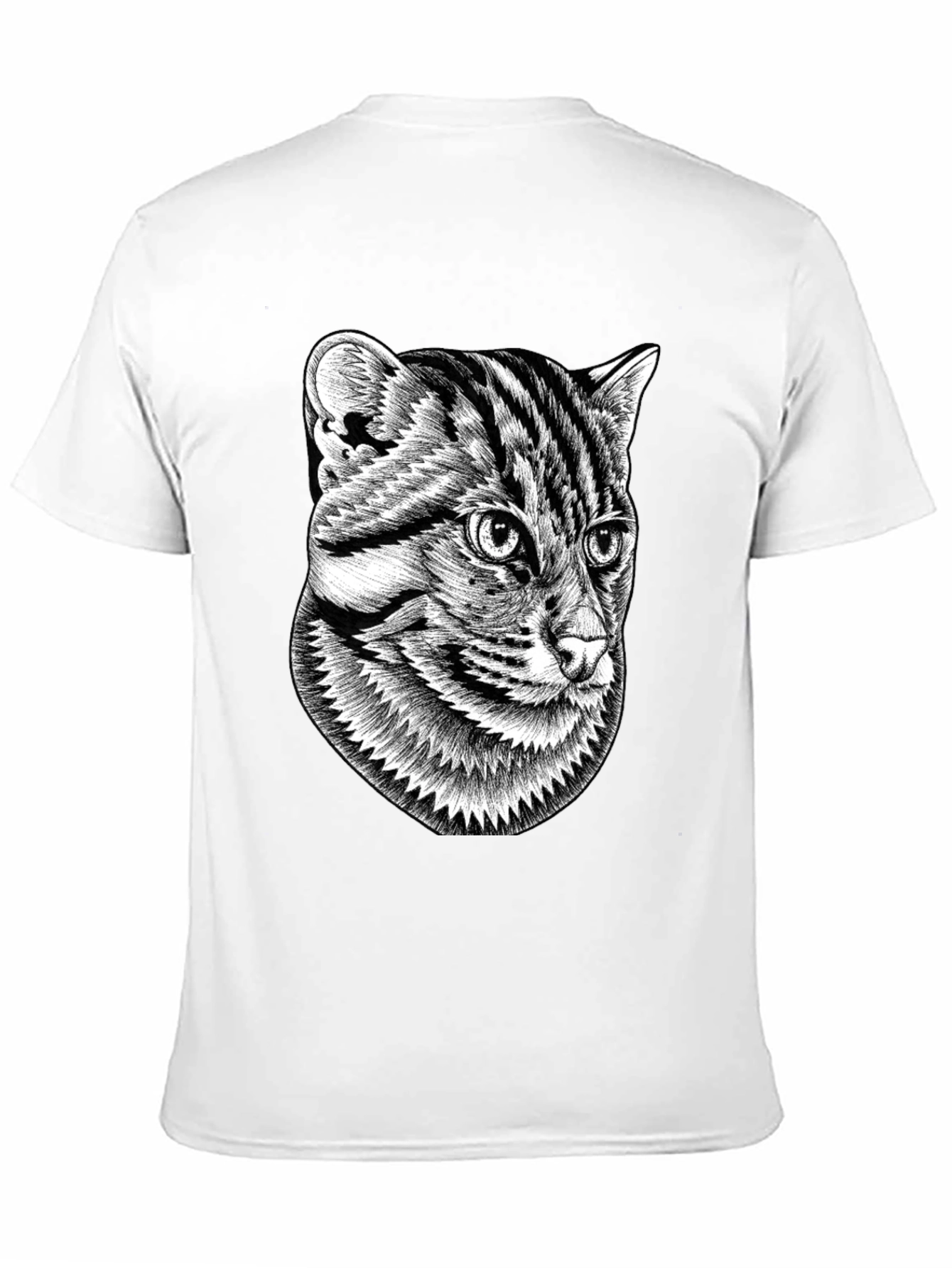 Graphic Black T-Shirt - Cat Illustration