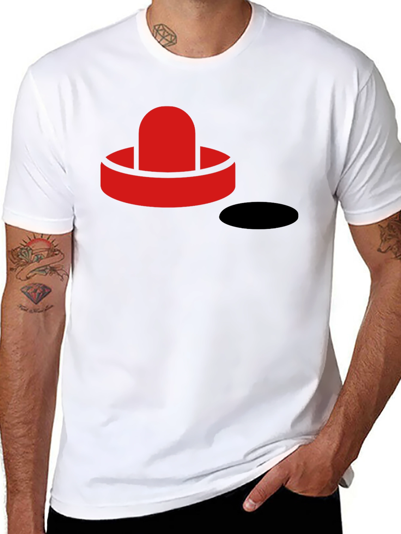 Air Hockey Puck Graphic Tee - Black T-Shirt