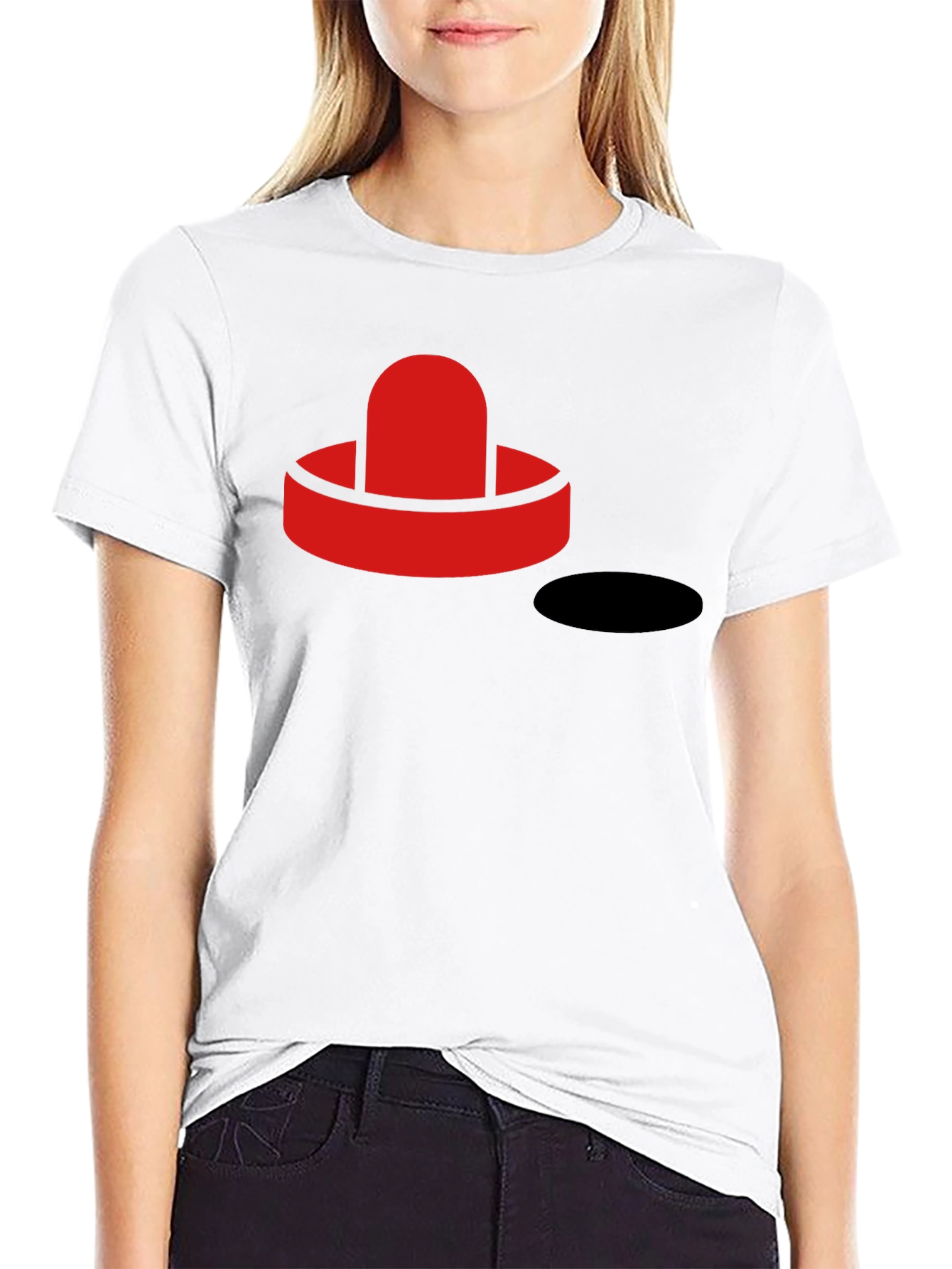 Air Hockey Puck Graphic Tee - Black T-Shirt