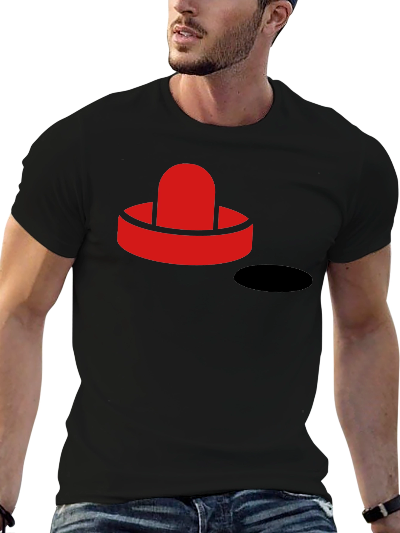 Air Hockey Puck Graphic Tee - Black T-Shirt