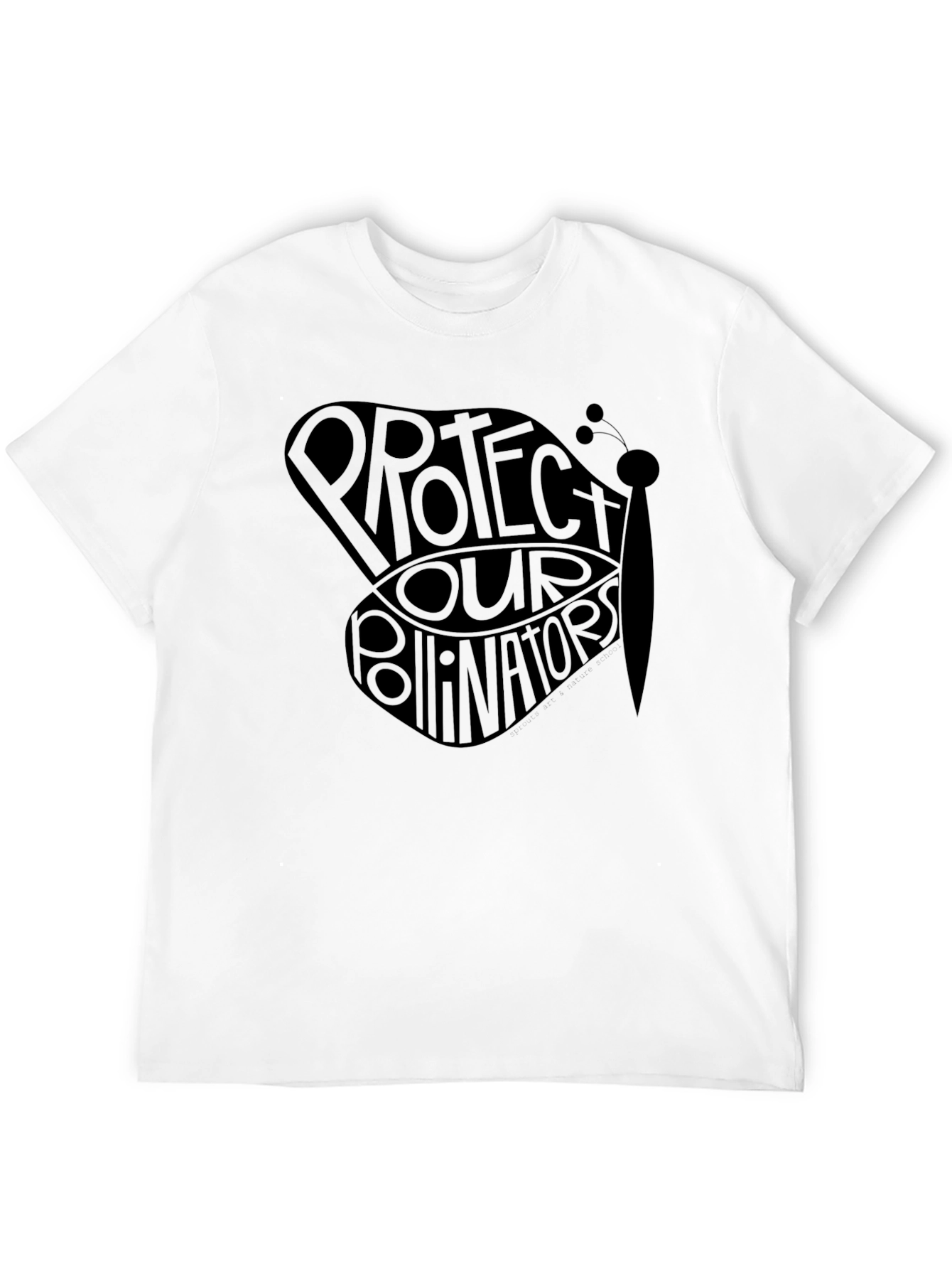 Protect Our Pollinators Butterfly Graphic Tee - Black