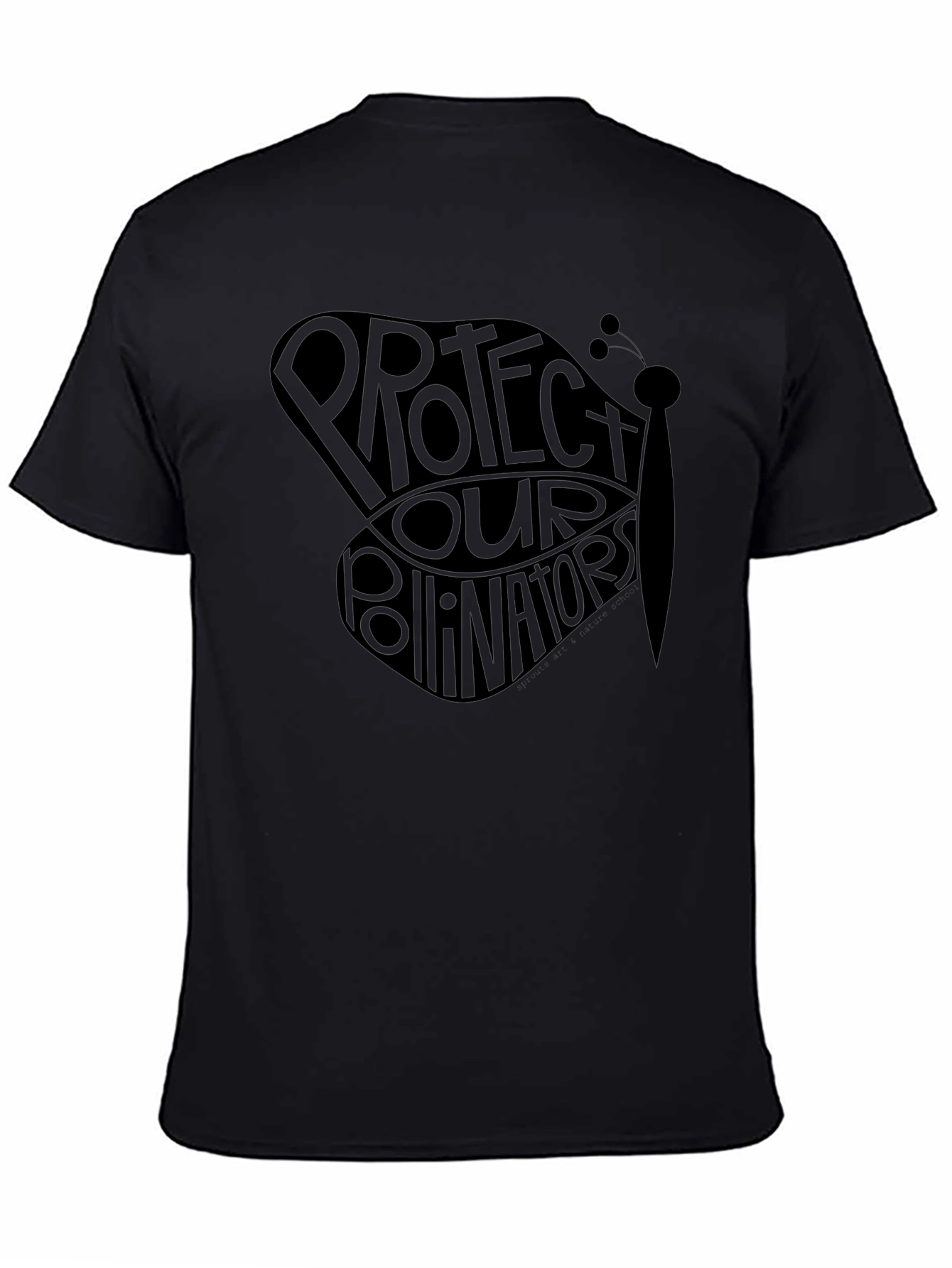 Protect Our Pollinators Butterfly Graphic Tee - Black