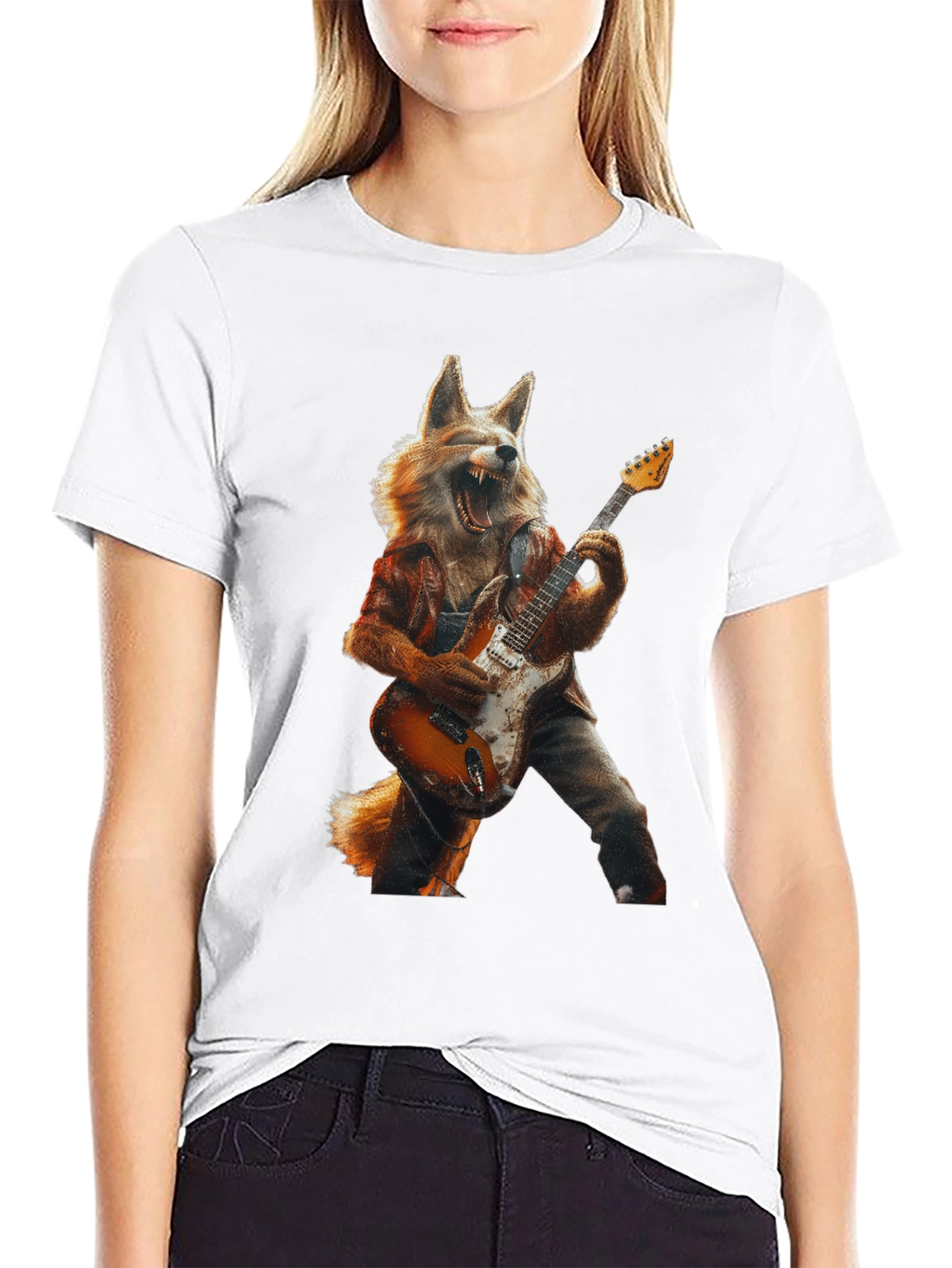 Fox Guitarist Graphic Tee - Rock On!