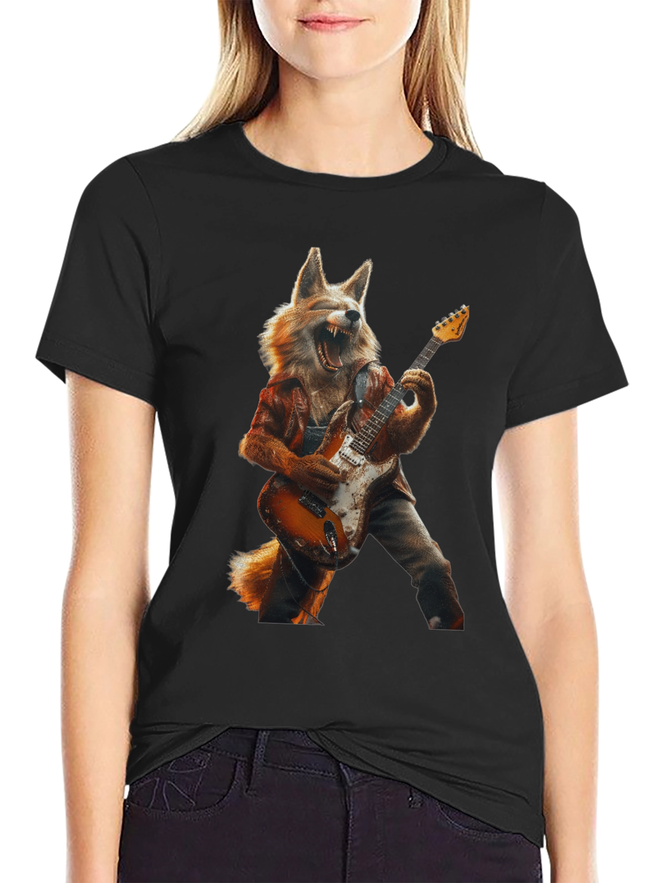 Fox Guitarist Graphic Tee - Rock On!