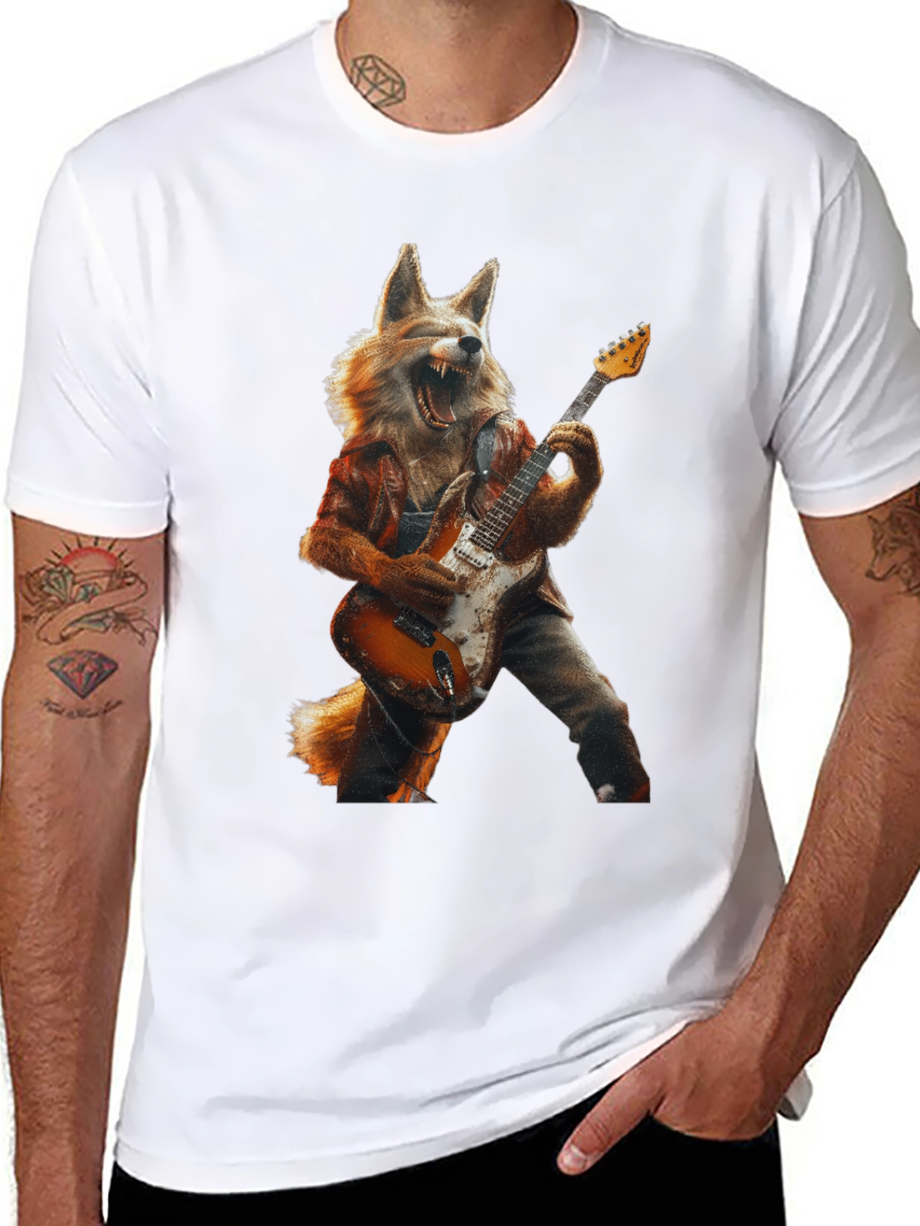 Fox Guitarist Graphic Tee - Rock On!