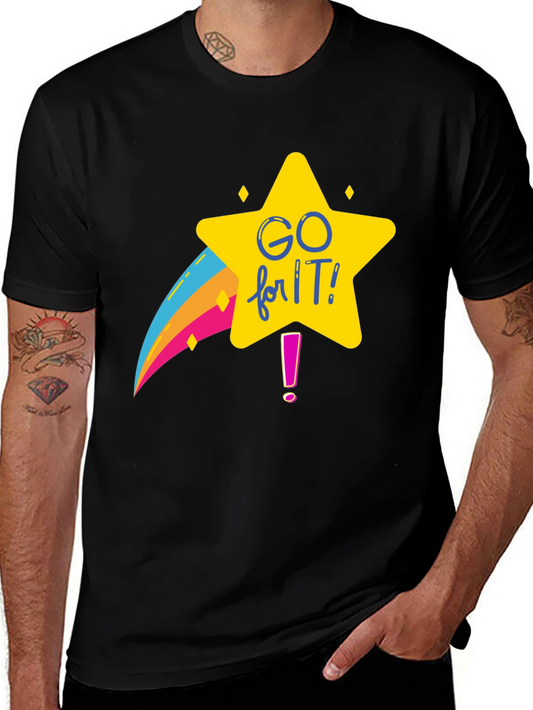 Go For It Star Graphic Tee - Black Casual Shirt