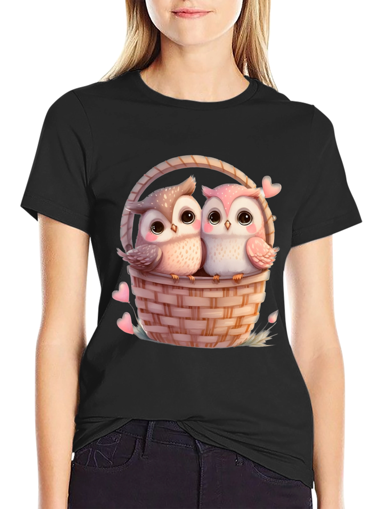 Owl Love Basket Graphic Tee
