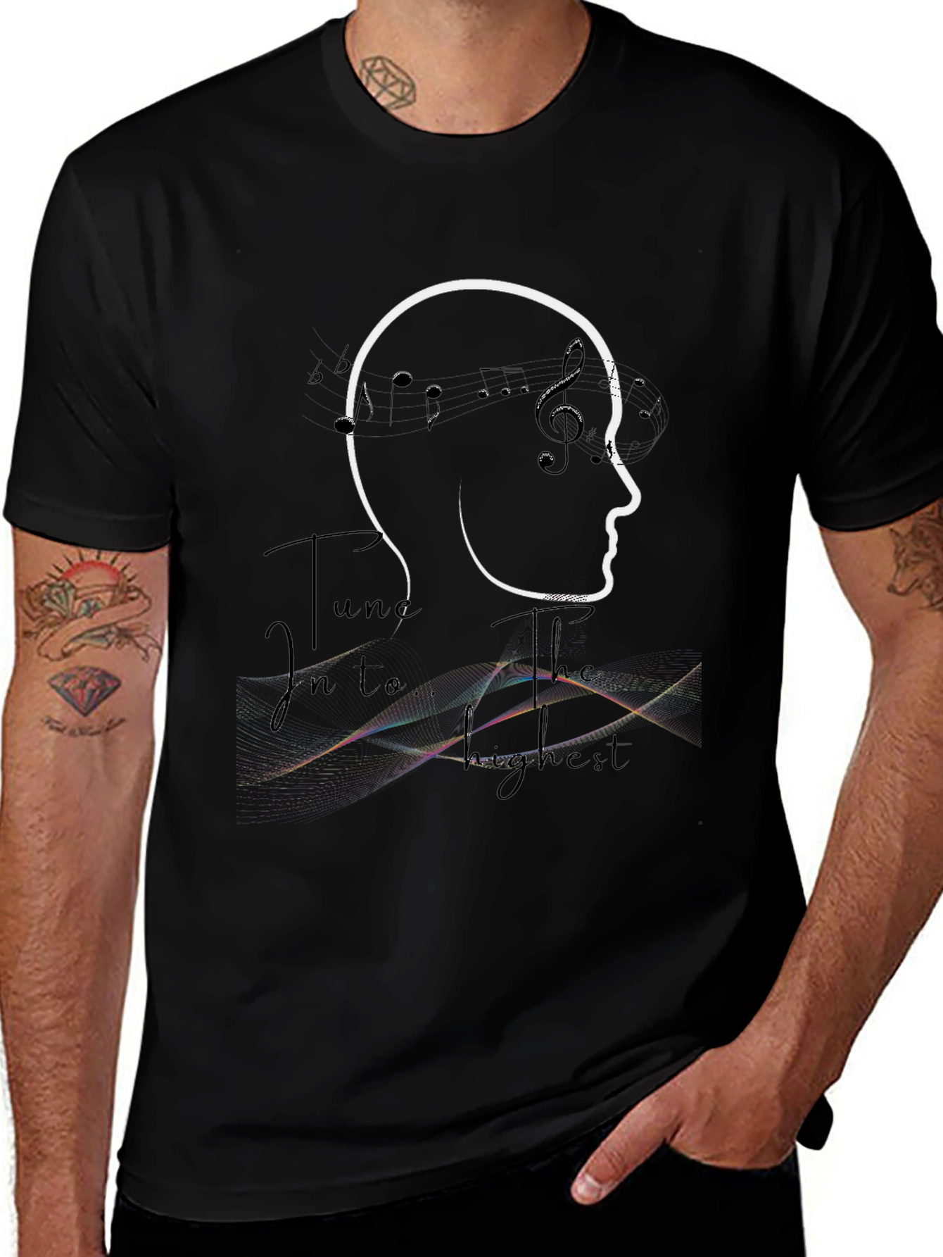 Musical Mind Black Graphic T-Shirt