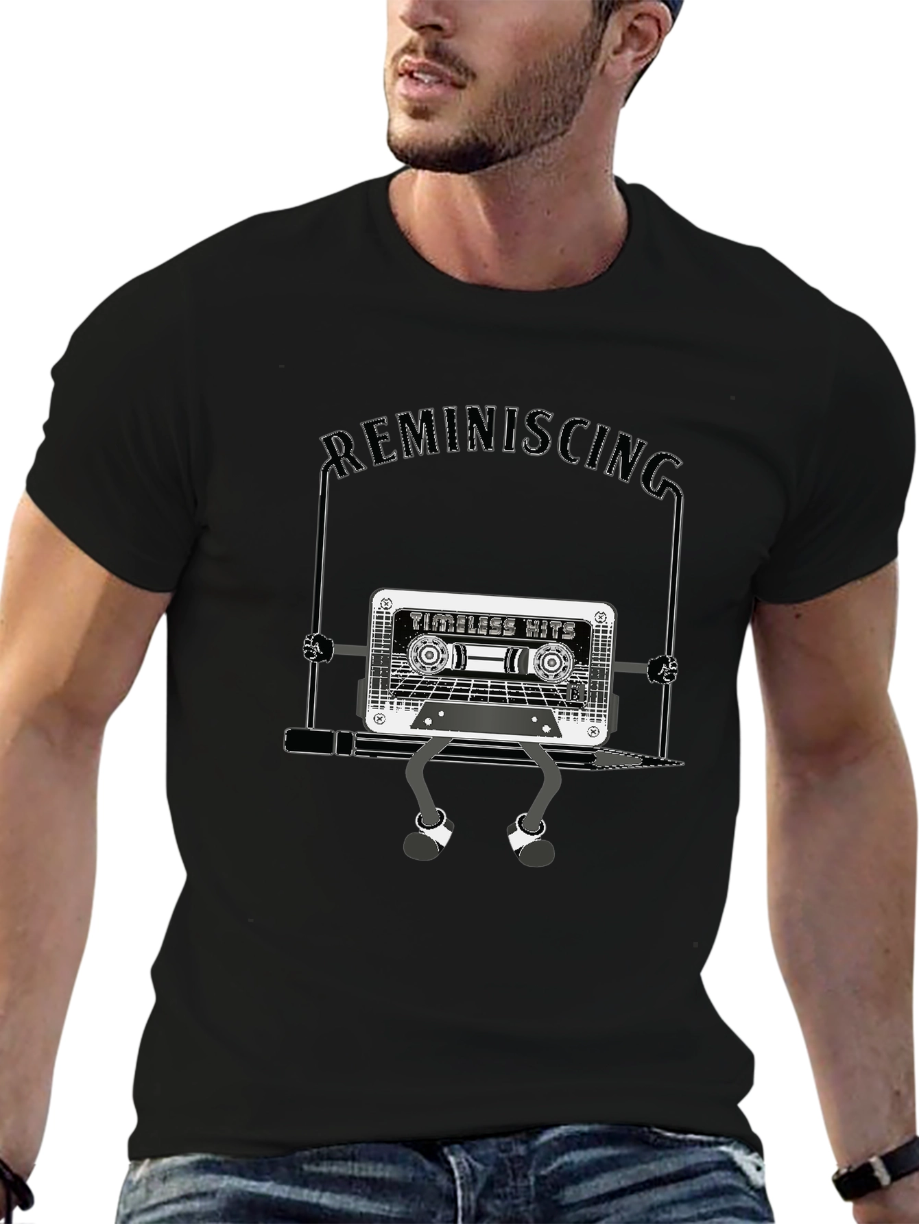 Retro Cassette Tape Graphic T-Shirt - Reminiscing