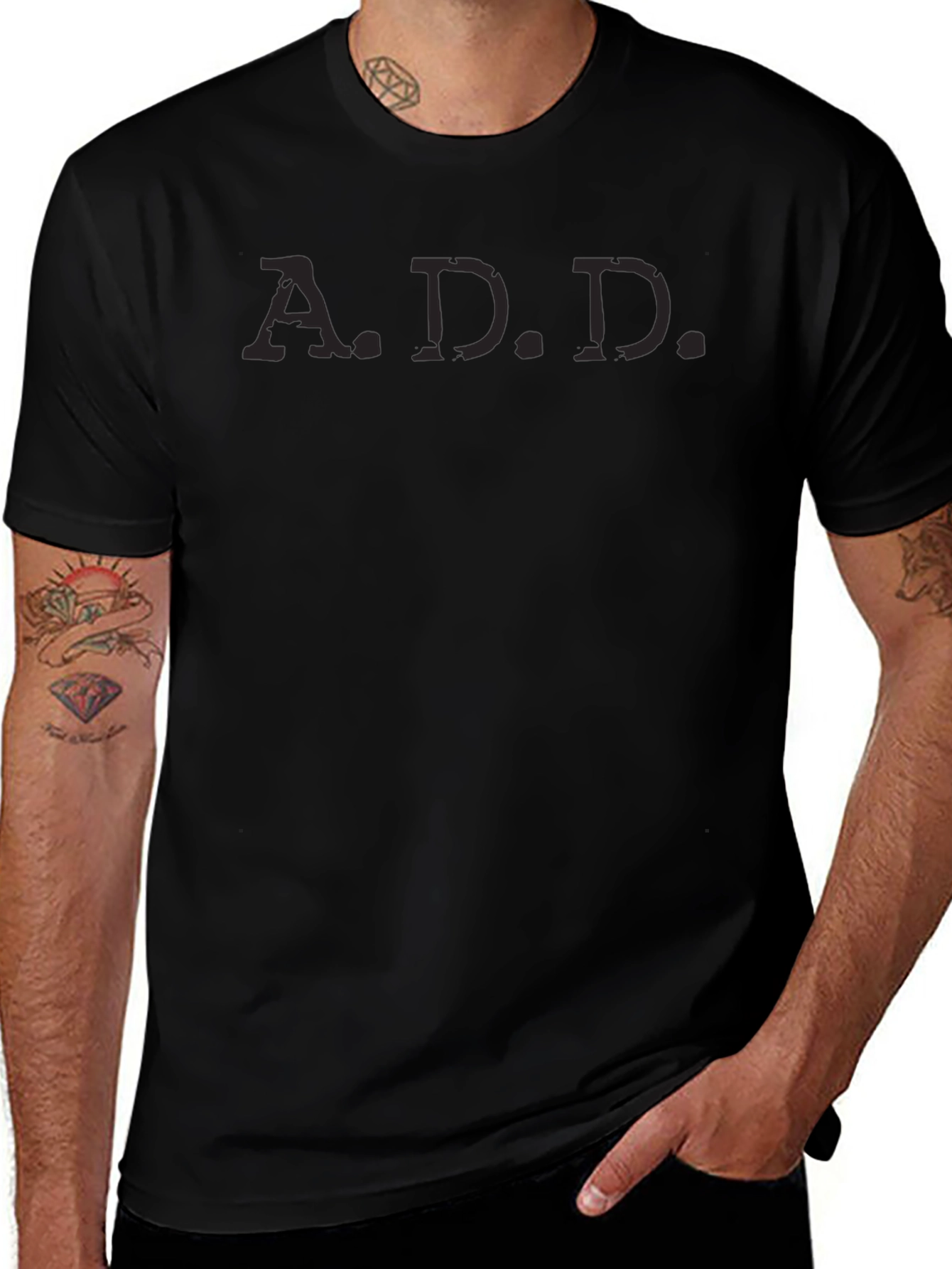 Mens Black A.D.D. T-Shirt