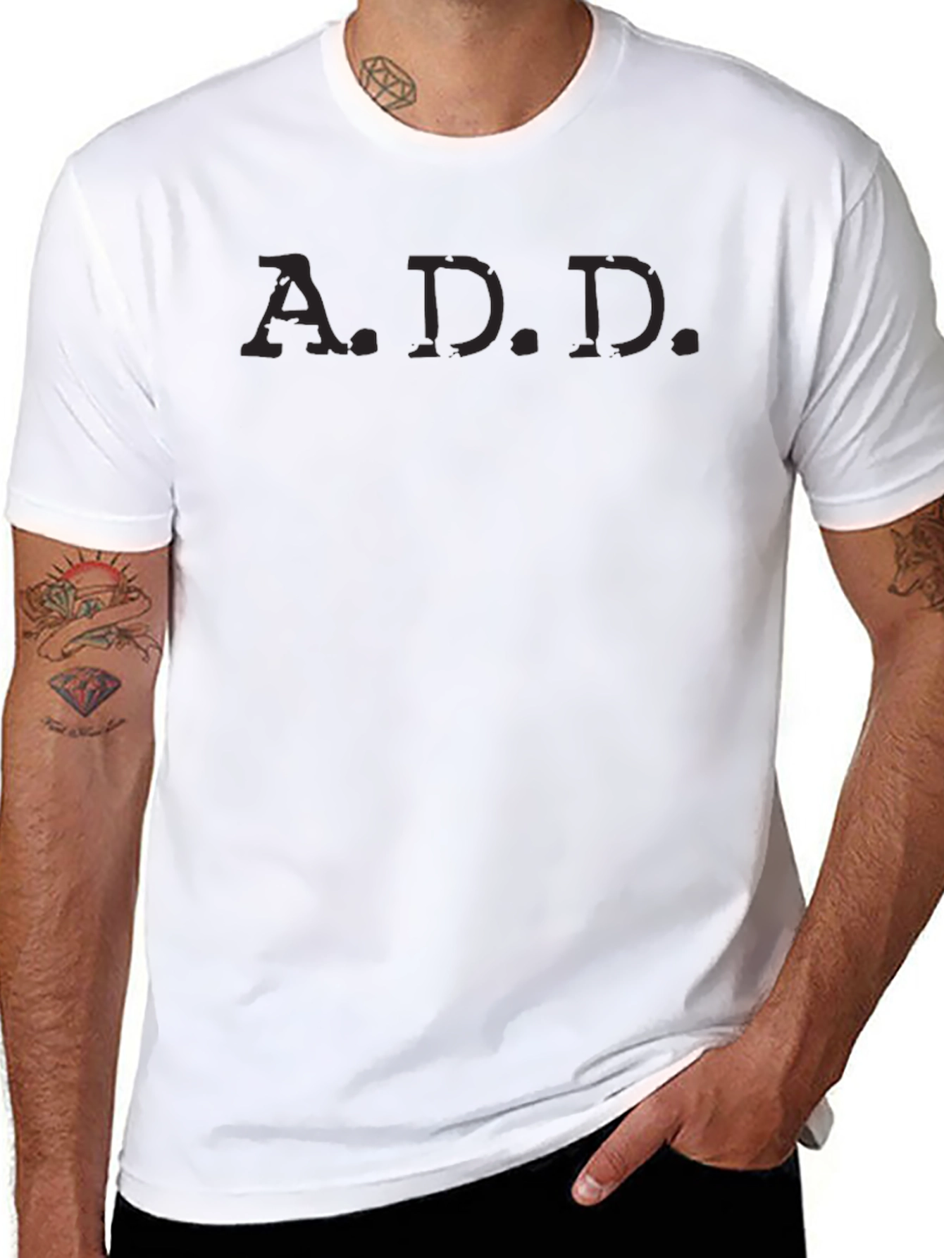 Mens Black A.D.D. T-Shirt