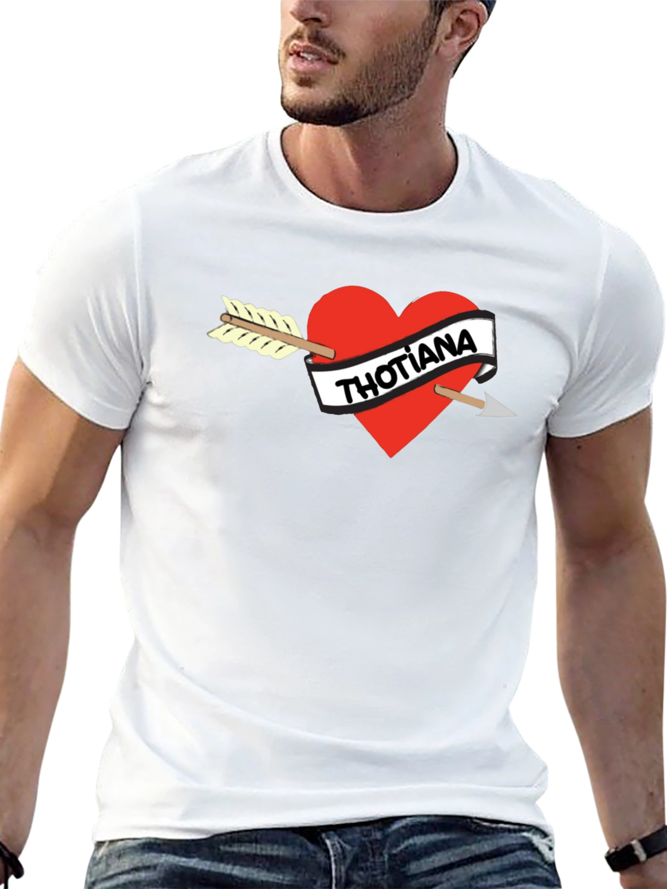 Thotiana Heart Arrow Black T-Shirt