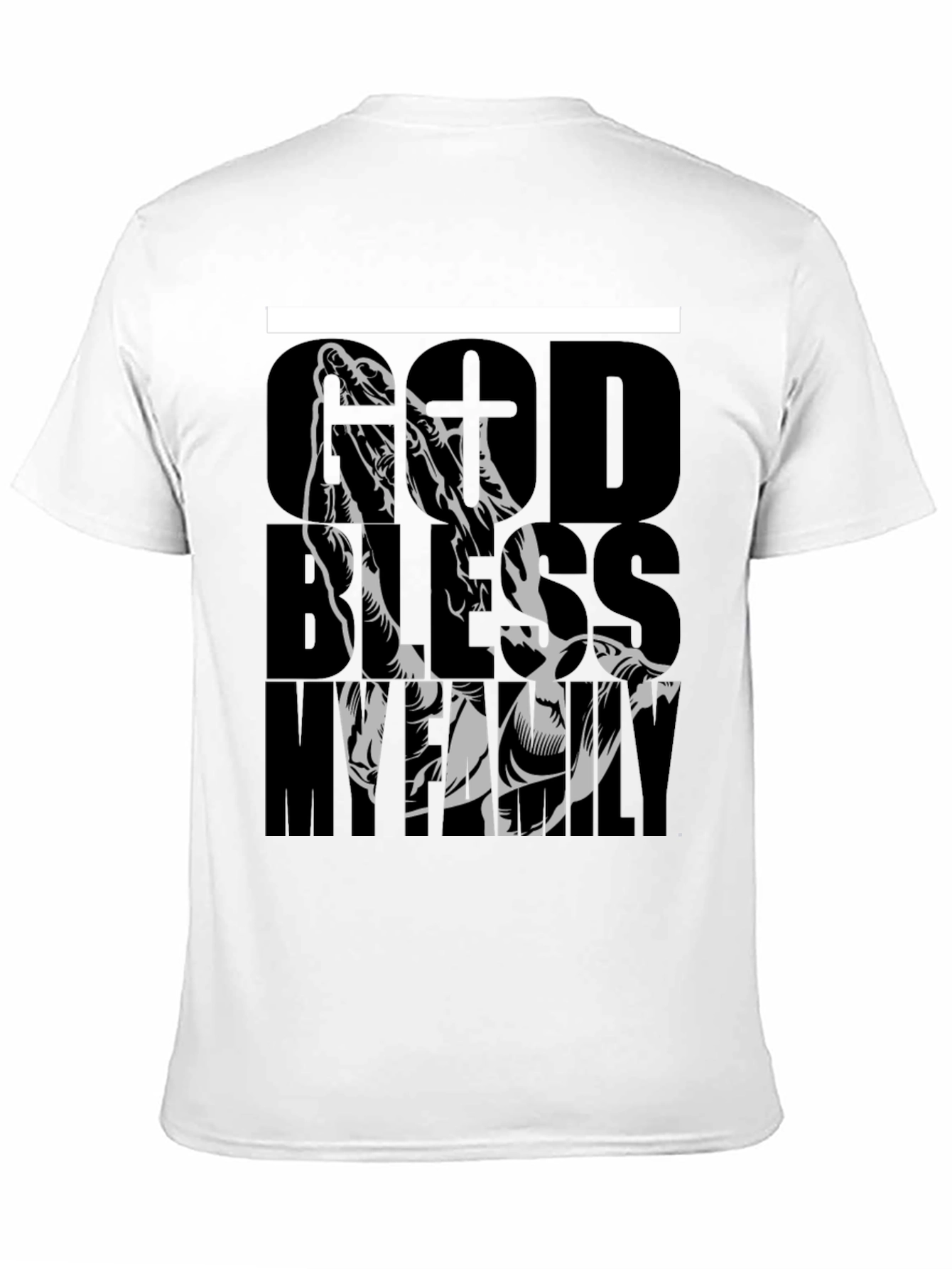 God Bless My Family Graphic Tee - Black