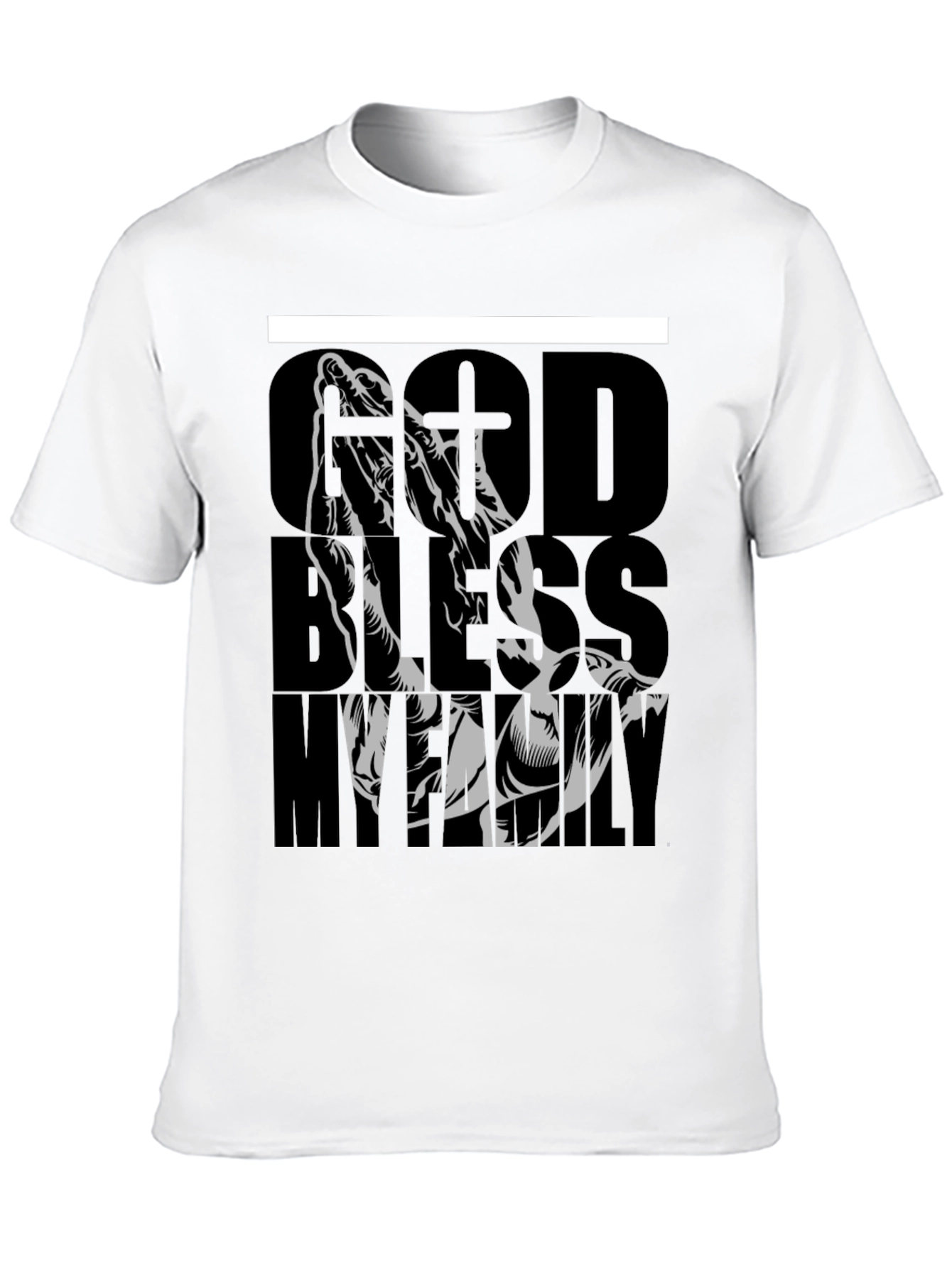 God Bless My Family Graphic Tee - Black
