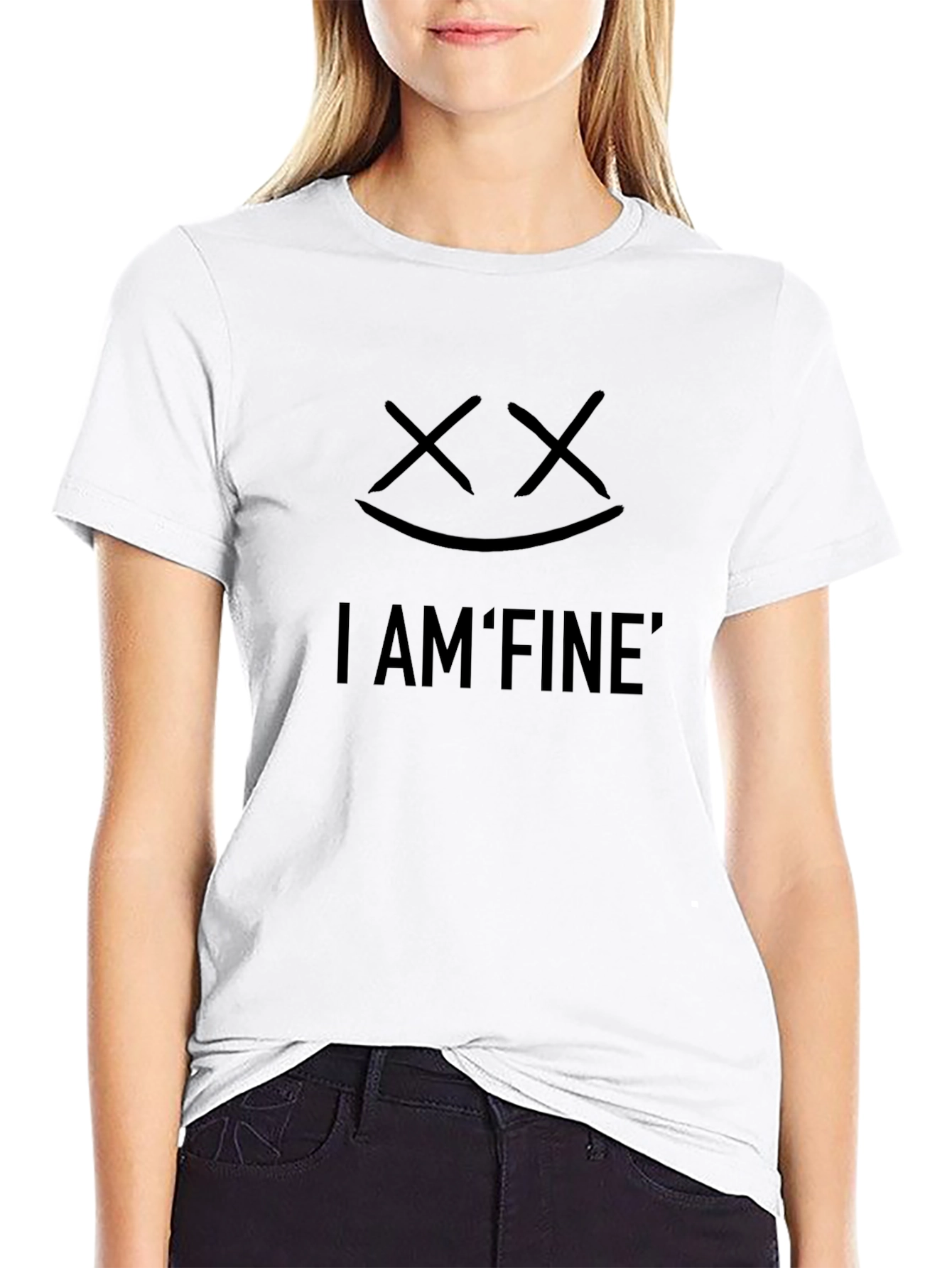 I AM FINE Graphic Tee - Unisex Black T-Shirt