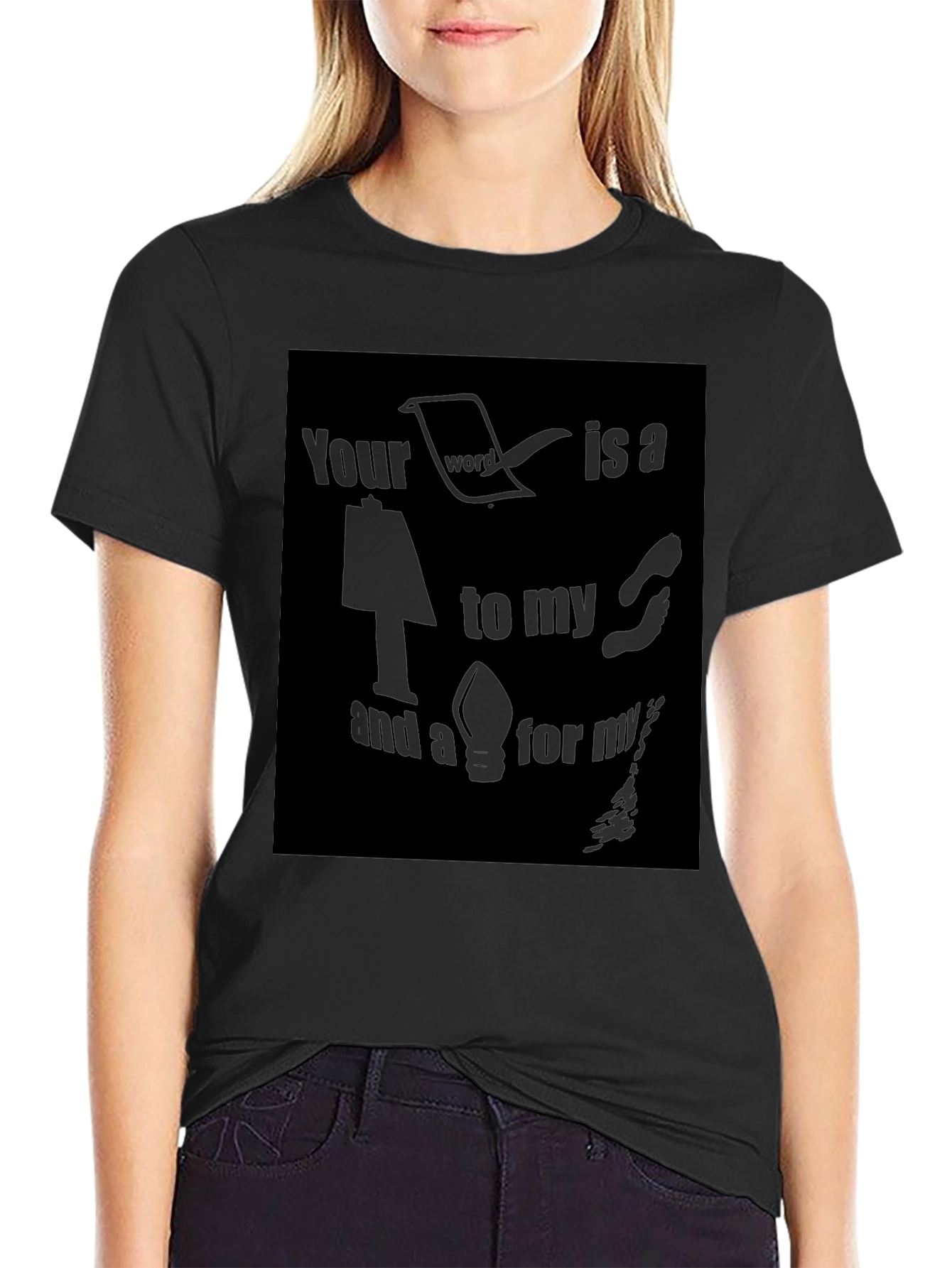 Motivational Black T-Shirt: Your Word
