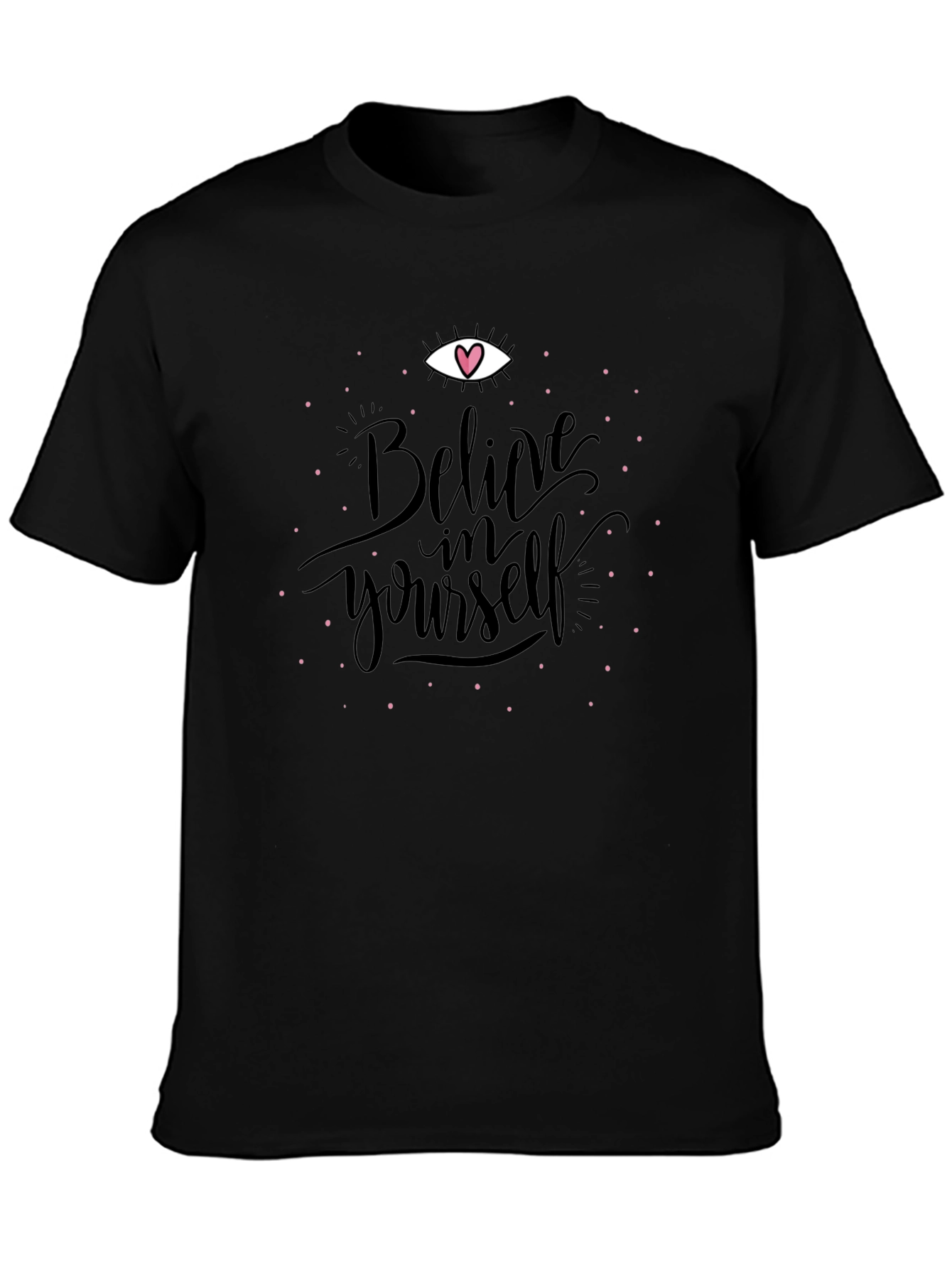 Believe in Yourself Graphic Tee - Black Cotton