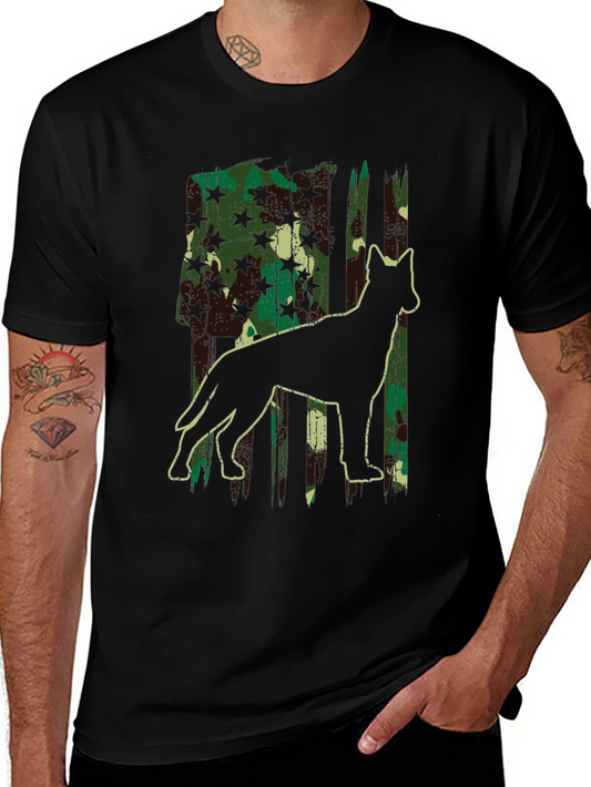 Camo Dog Silhouette Graphic Tee - Classic Fit