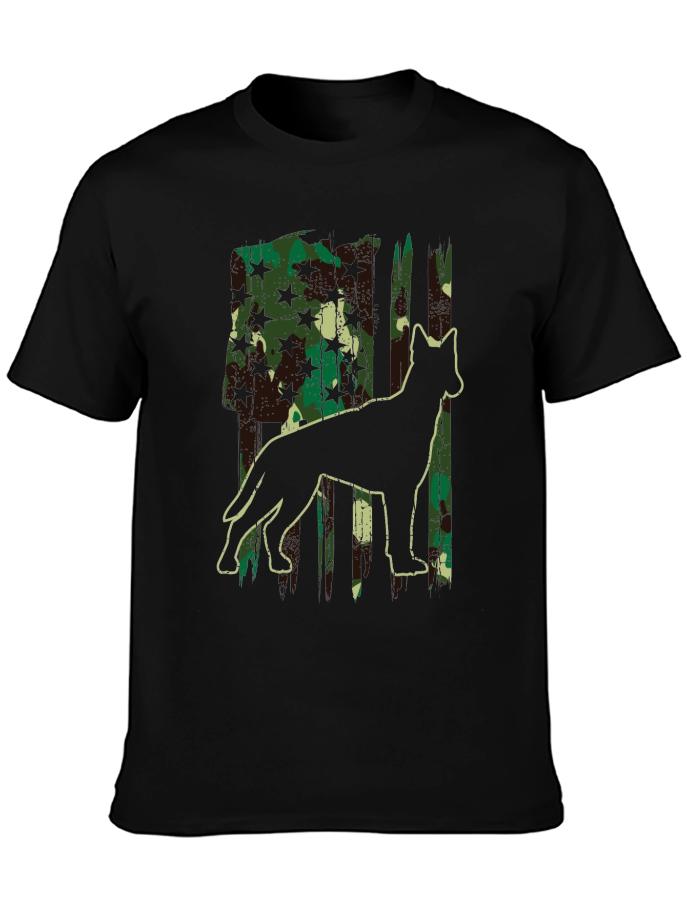 Camo Dog Silhouette Graphic Tee - Classic Fit